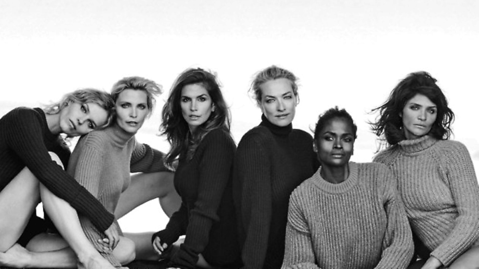 Eva Herzigova, Nadja Auermann, Cindy Crawford, Tatjana Patitz, Karen Alexander & Helena Christensen, Catalina Beach Club, New York, USA © Peter Lindbergh (Courtesy of Peter Lindbergh, Paris /
Gagosian Gallery) - Credit: Archant