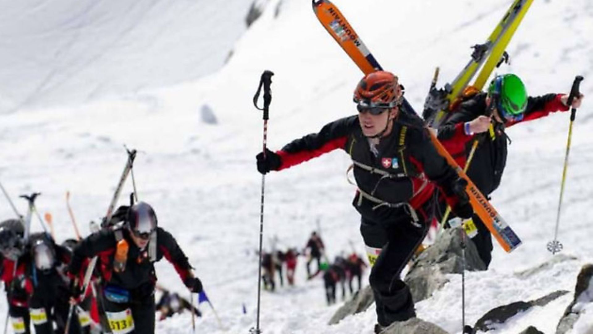 Racers of The Glacier Patrol race climb the Rosablanche pass - Credit: Archant