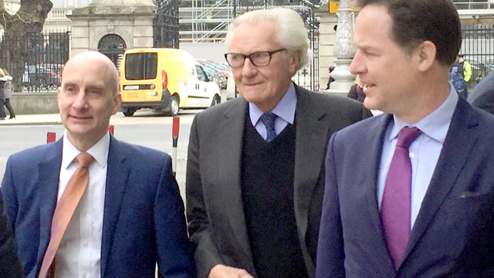 Lord Adonis, Lord Heseltine and Sir Nick Clegg on tour
Photo: David Young/PA - Credit: PA Wire/PA Images