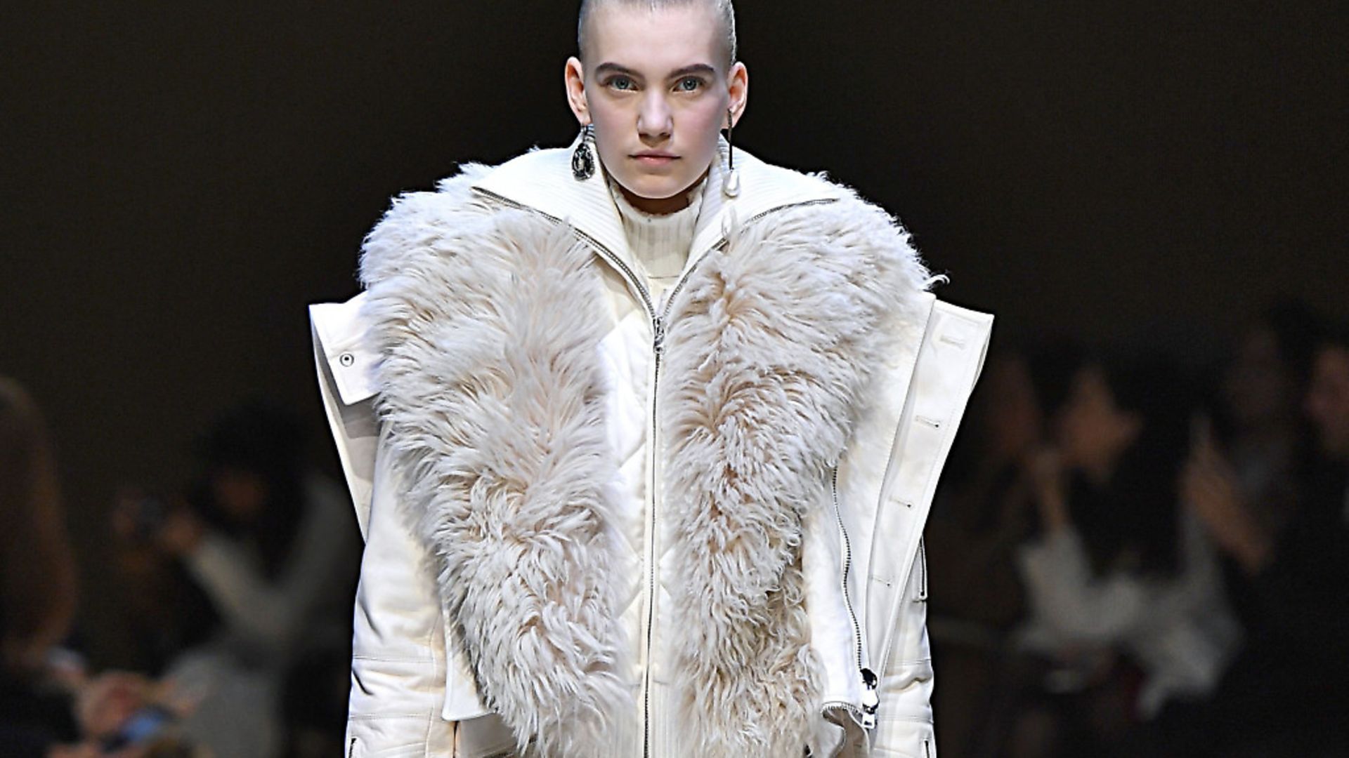 Model Ilya Vermeulen walks on the runway during the Alexander McQueen Fashion Show during Paris Fashion Week Womenswear Fall Winter 2018-2019 held in Paris, France on March 5, 2018. (Photo by Jonas Gustavsson/Sipa USA) - Credit: SIPA USA/PA Images