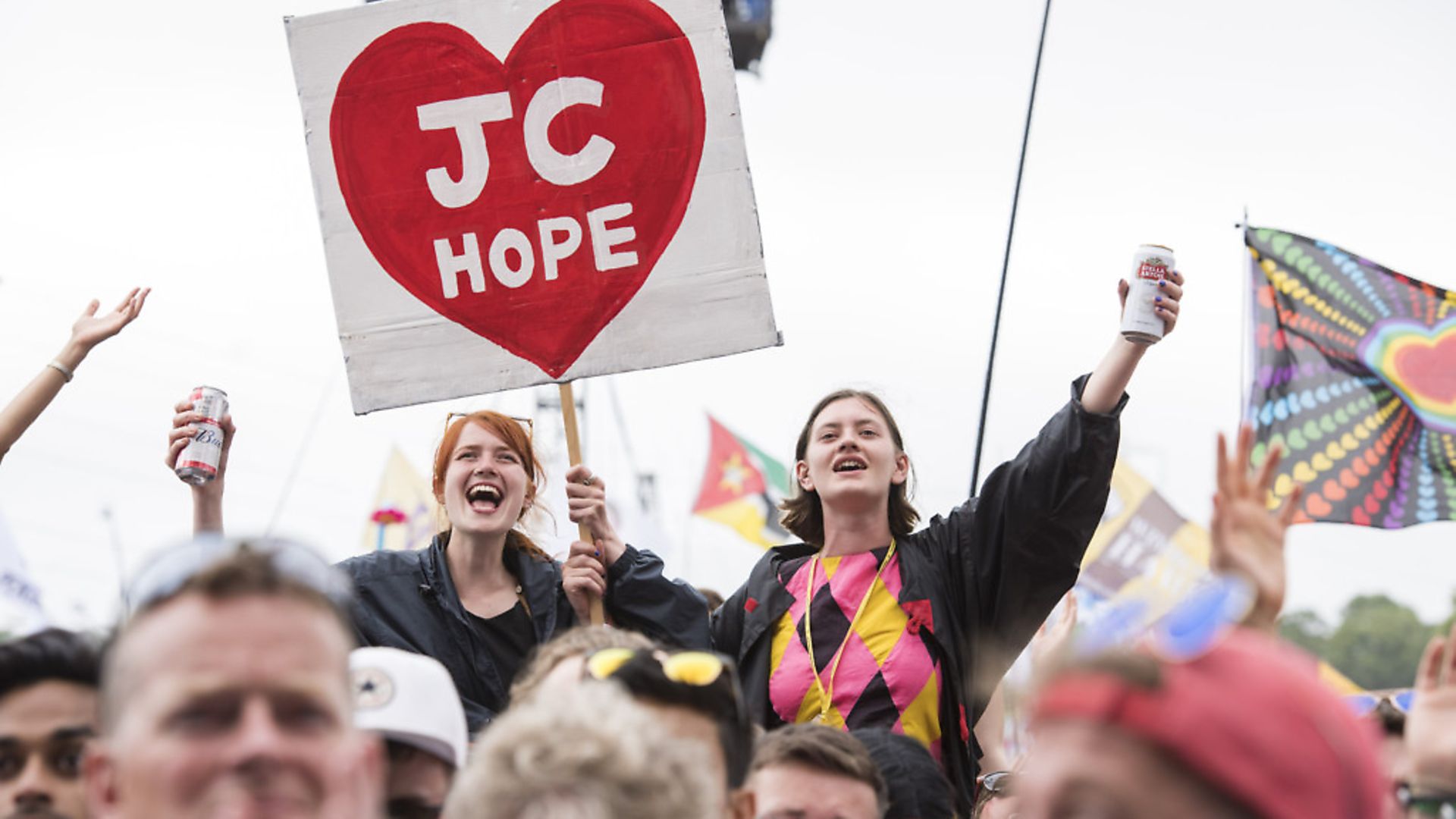 The crowd watch Jeremy Corbyn speak on the Pyramid Stage during the Glastonbury Festival at Worthy Farm in Pilton, Somerset. Picture date: Saturday June 24, 2017. Photo: Matt Crossick/ EMPICS Entertainment. - Credit: Empics Entertainment