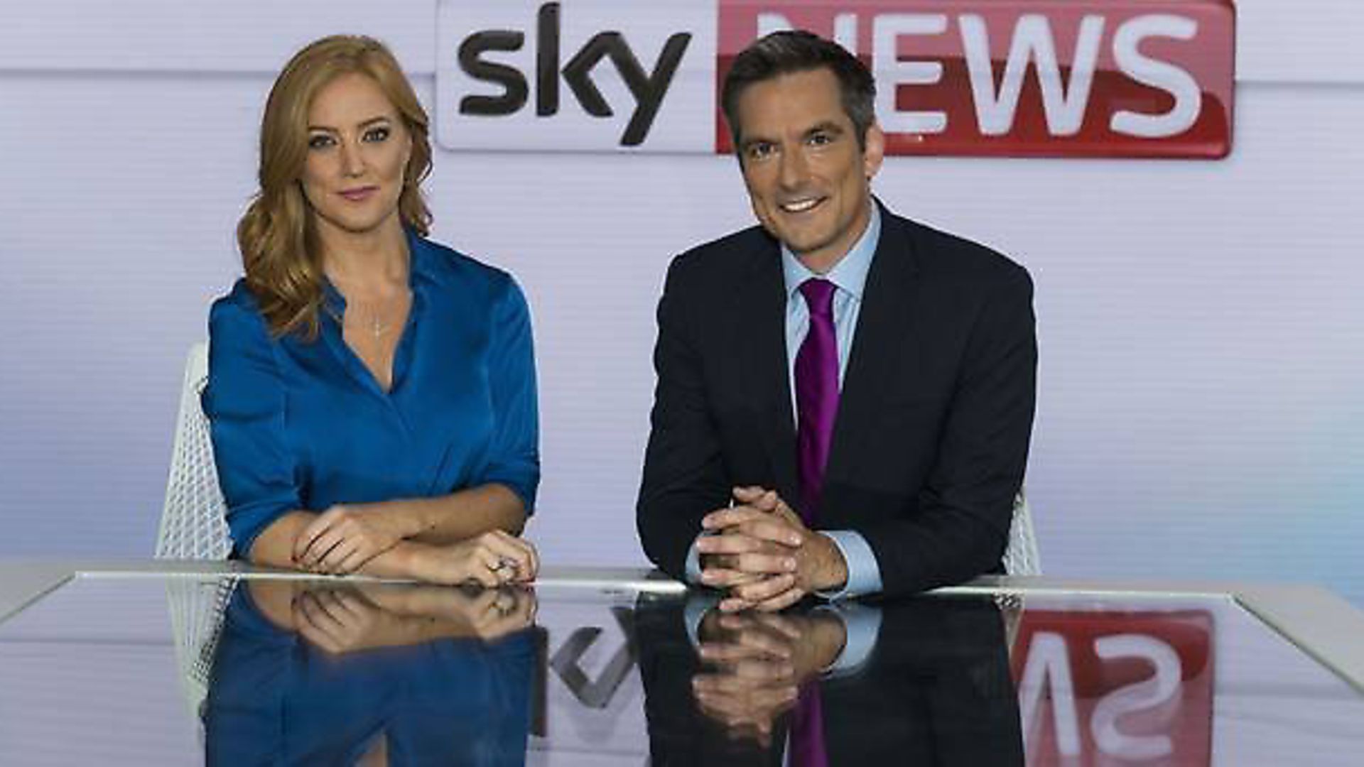 Sky News' Sarah-Jane Mee and Jonathan Samuels (Photograph: Sky/PA) - Credit: Archant