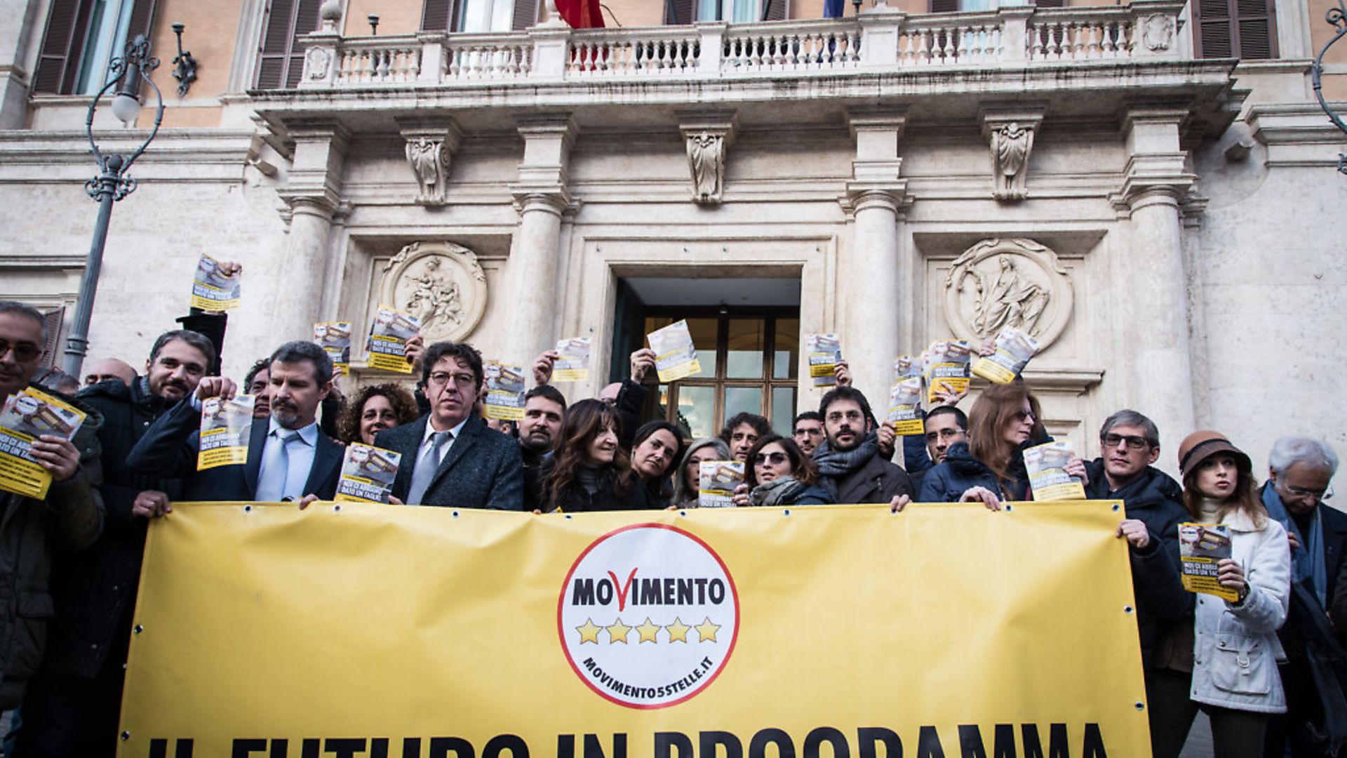 The 5 Stars Movement, today launched in Piazza Montecitorio in Rome the next election campaign to be held in the early months of next year on December 7, 2017 in Rome, Italy. (Photo by Andrea Ronchini/NurPhoto/Sipa USA) - Credit: SIPA USA/PA Images