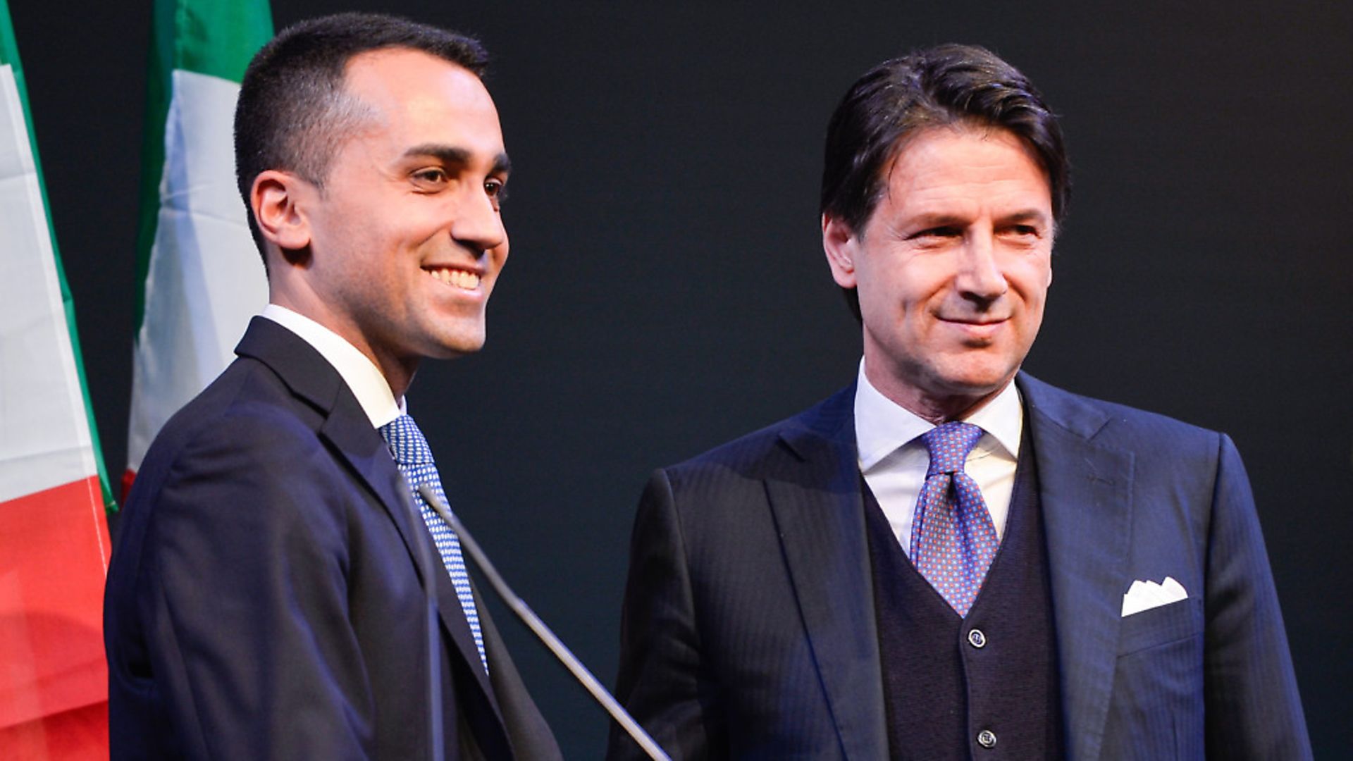 Giuseppe Conte and leader of the Five Star Movement Luigi Di Maio in Rome. Picture: PA - Credit: SIPA USA/PA Images