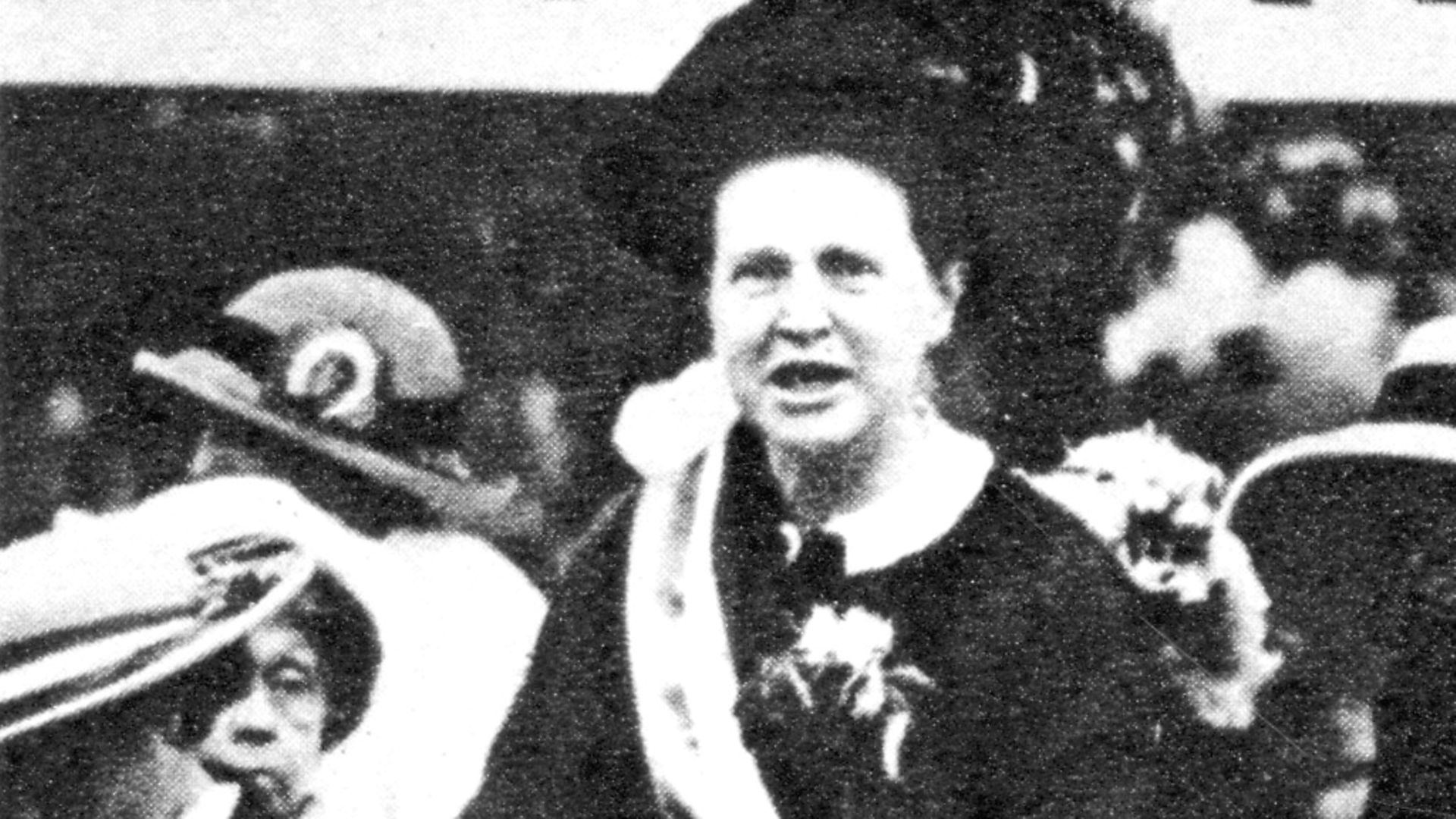 "Better is Wisdom than Weapons of War": Non-Militant Suffragists in Hyde Park. 
President of the National Union of Women's Suffrage Societies: Mrs Henry Fawcett addresses the great meeting.
2 April 1913 - Credit: �TopFoto.co.uk