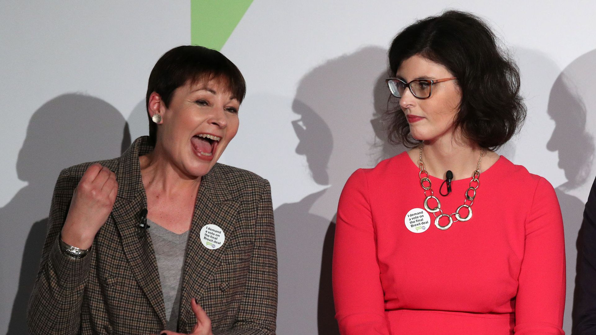 Politicians Caroline Lucas (L), Layla Moran, during the People's Vote campaign launch on Brexit at the Electric Ballroom in Camden Town. - Credit: PA Archive/PA Images