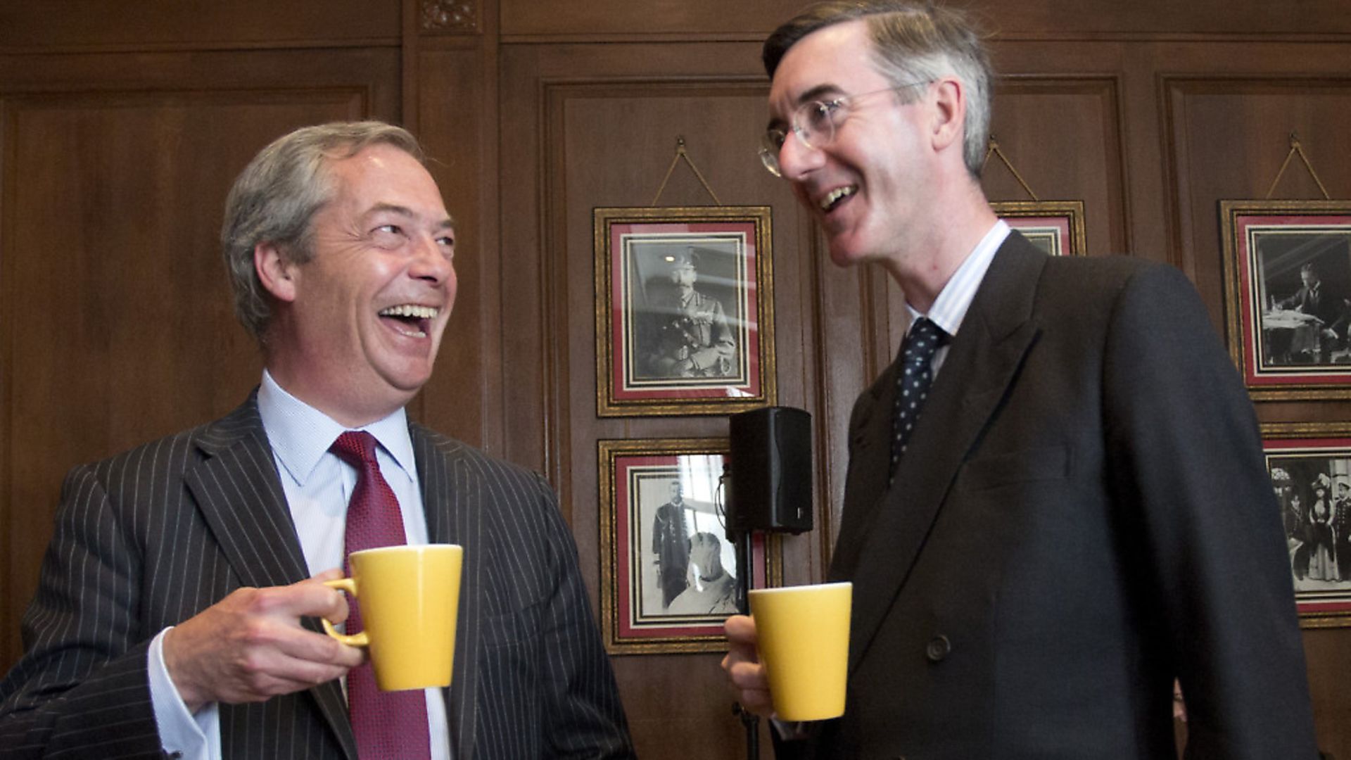 Nigel Farage and Jacob Rees-Mogg are both pushing Brexit. Photograph: Isabel Infates/PA. - Credit: EMPICS Entertainment