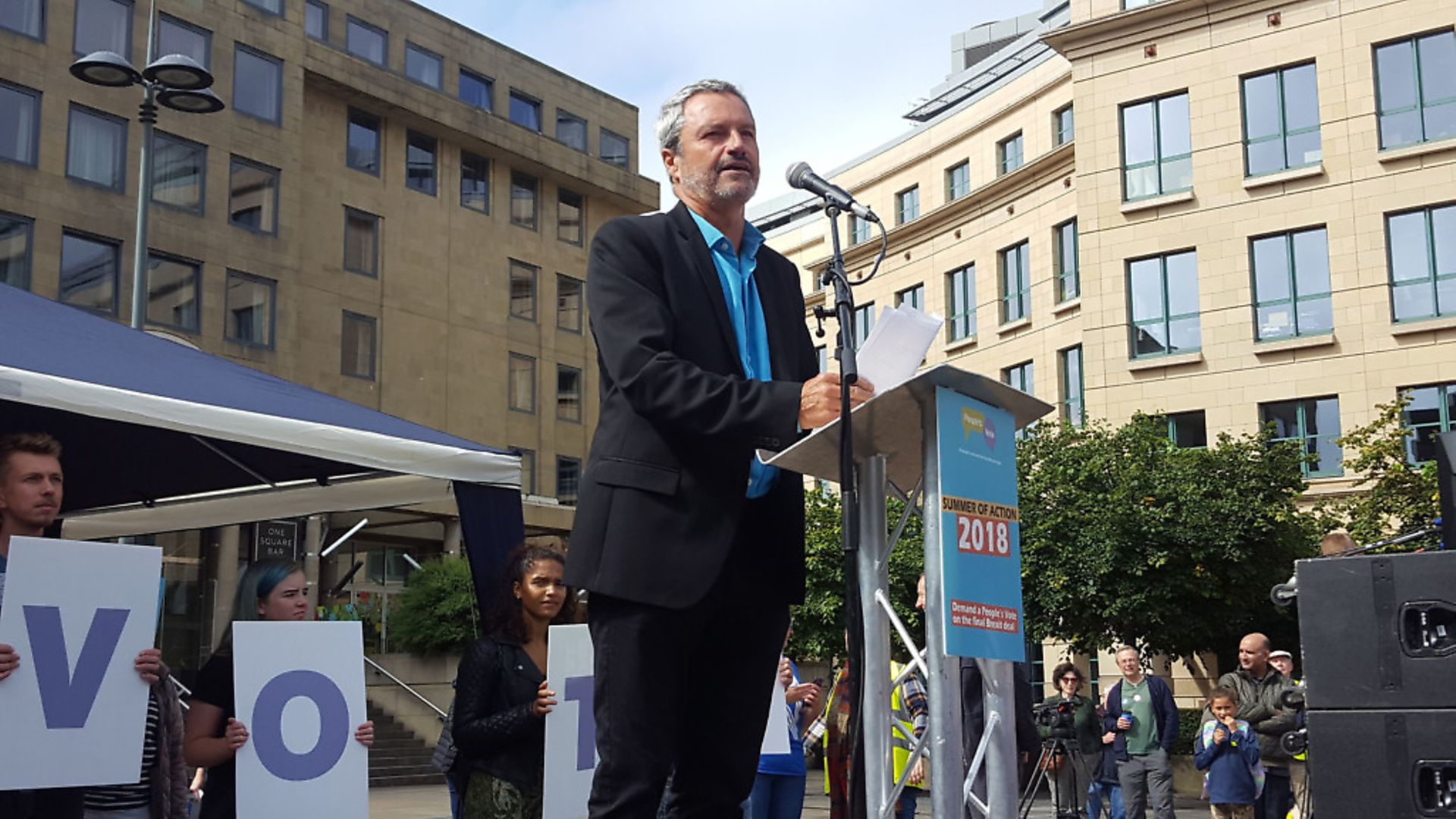 Gavin Esler at the People's Vote rally in Edinburgh. Photograph: Hilary Duncanson/PA Wire - Credit: PA