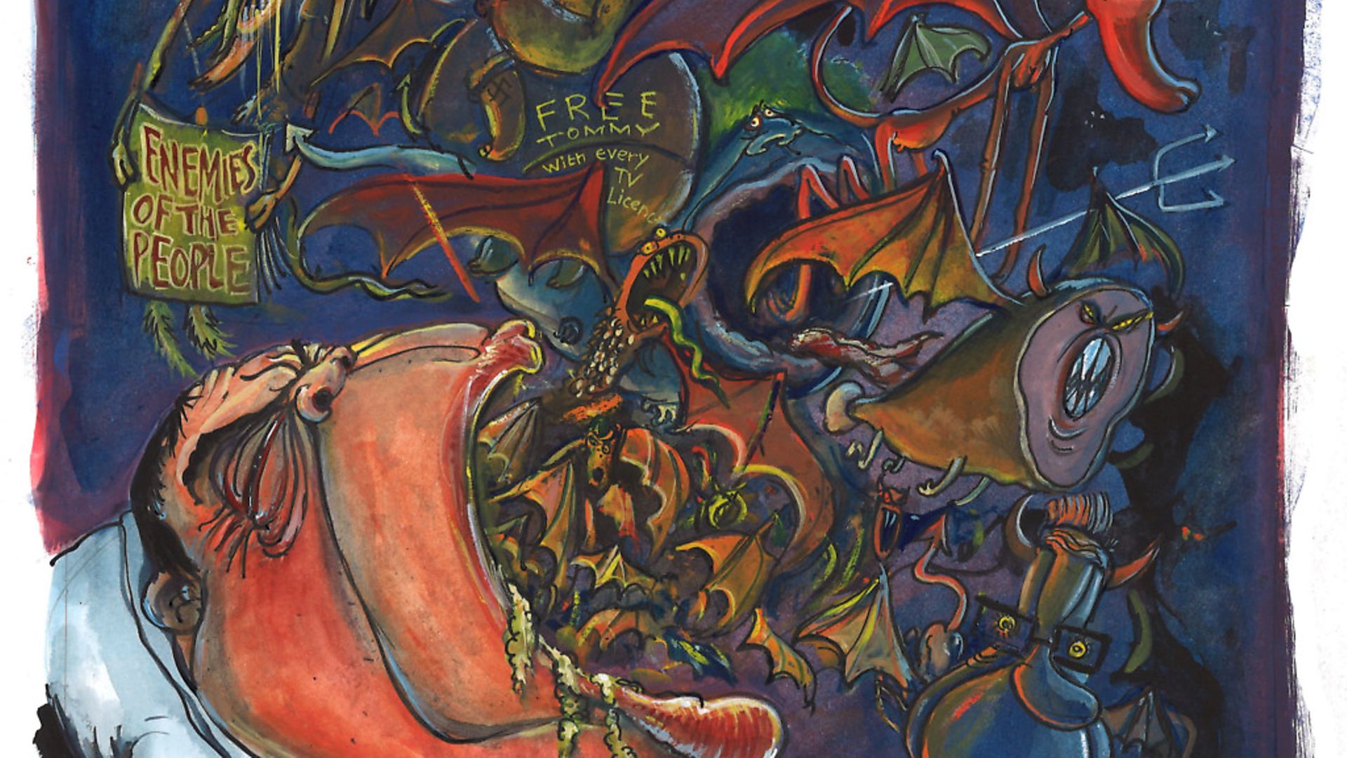 Bank's Demons. Picture: Martin Rowson - Credit: Martin Rowson