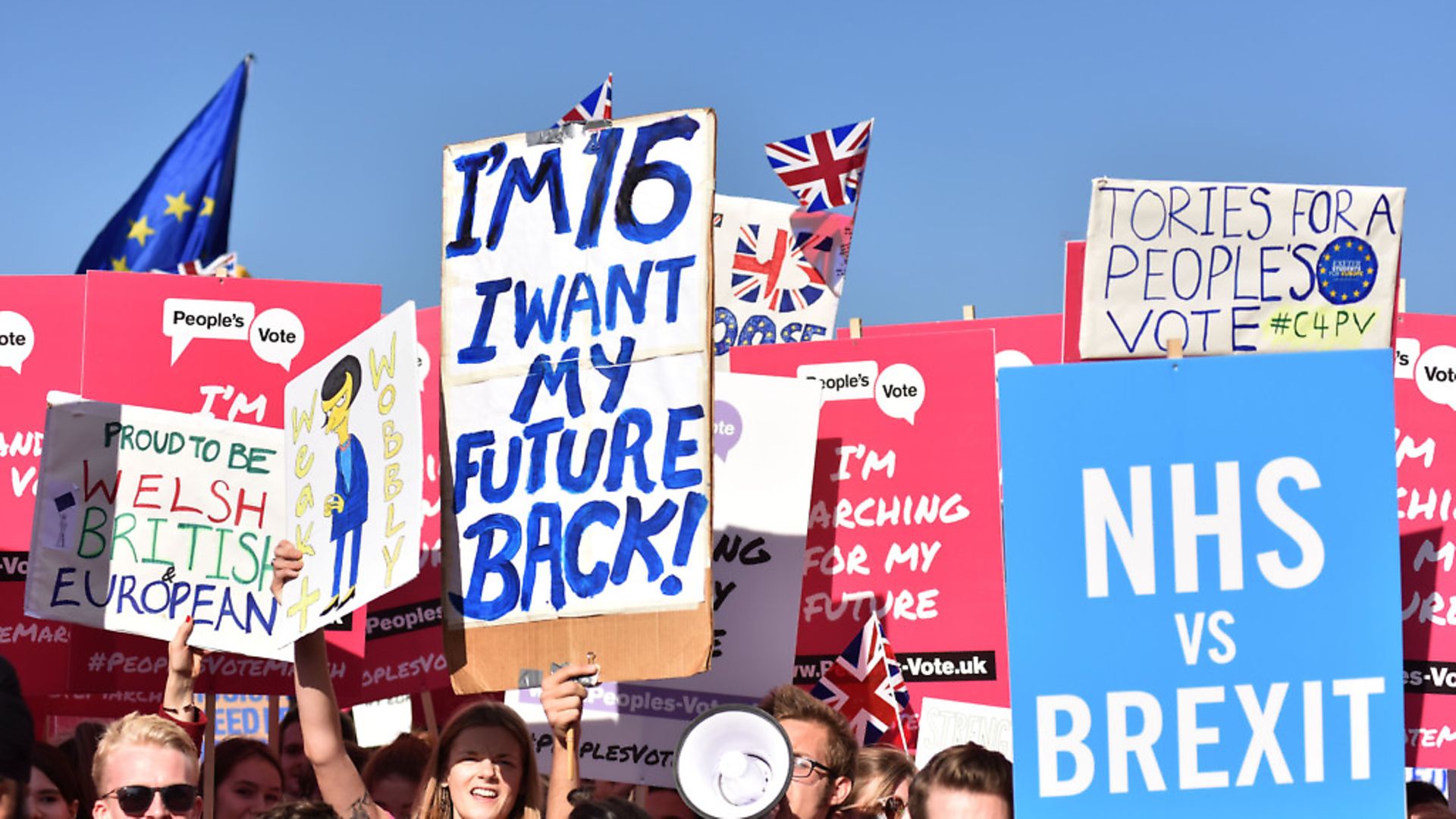 Young people head up the People's Vote March in London in October 2018. (Photo by John Keeble/Getty Images) - Credit: Getty Images