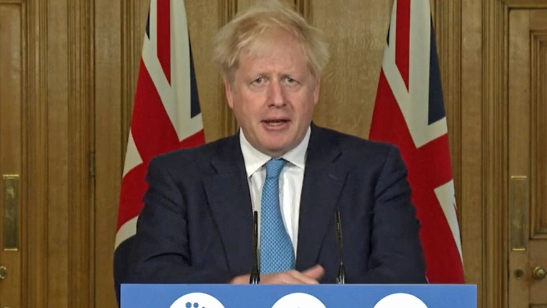 Prime Minister Boris Johnson during a media briefing in Downing Street on COVID-19 - Credit: PA