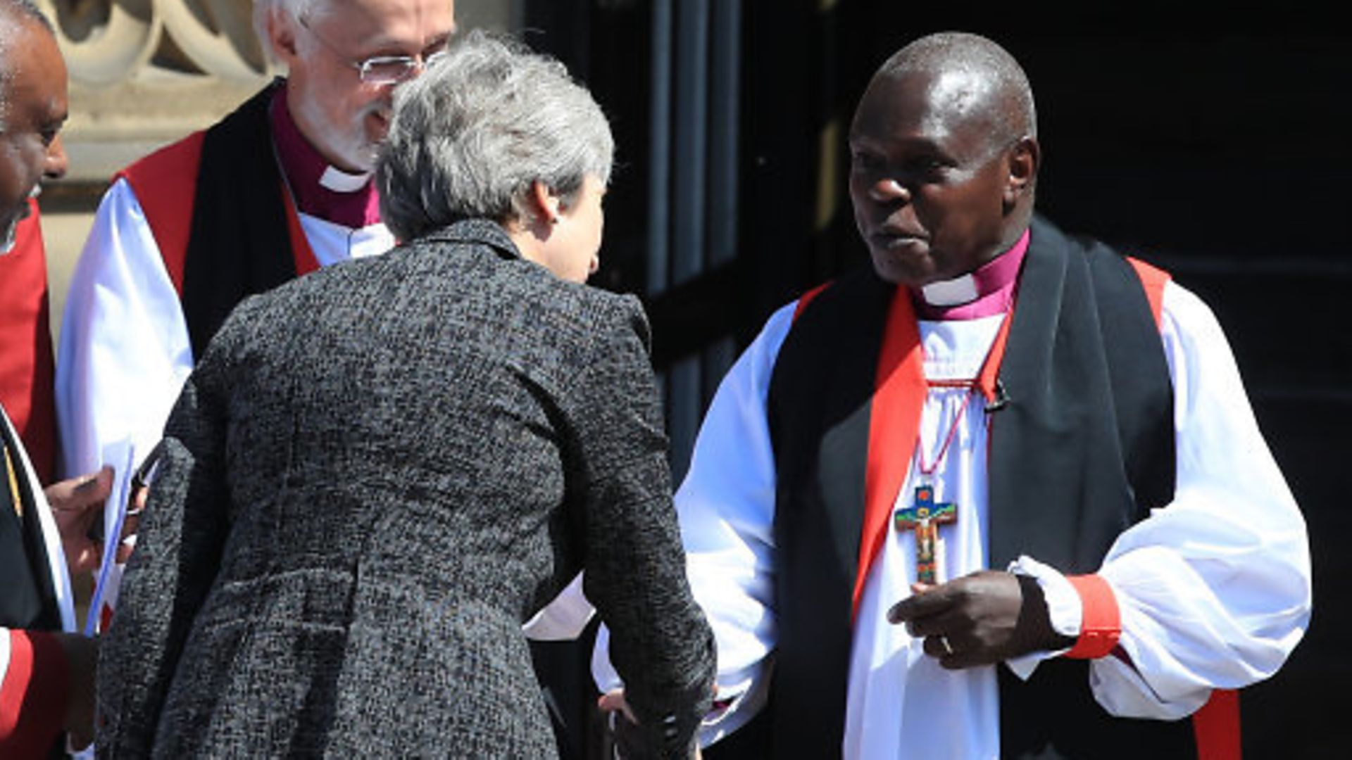 Dr John Sentamu with former PM Theresa May - Credit: PA