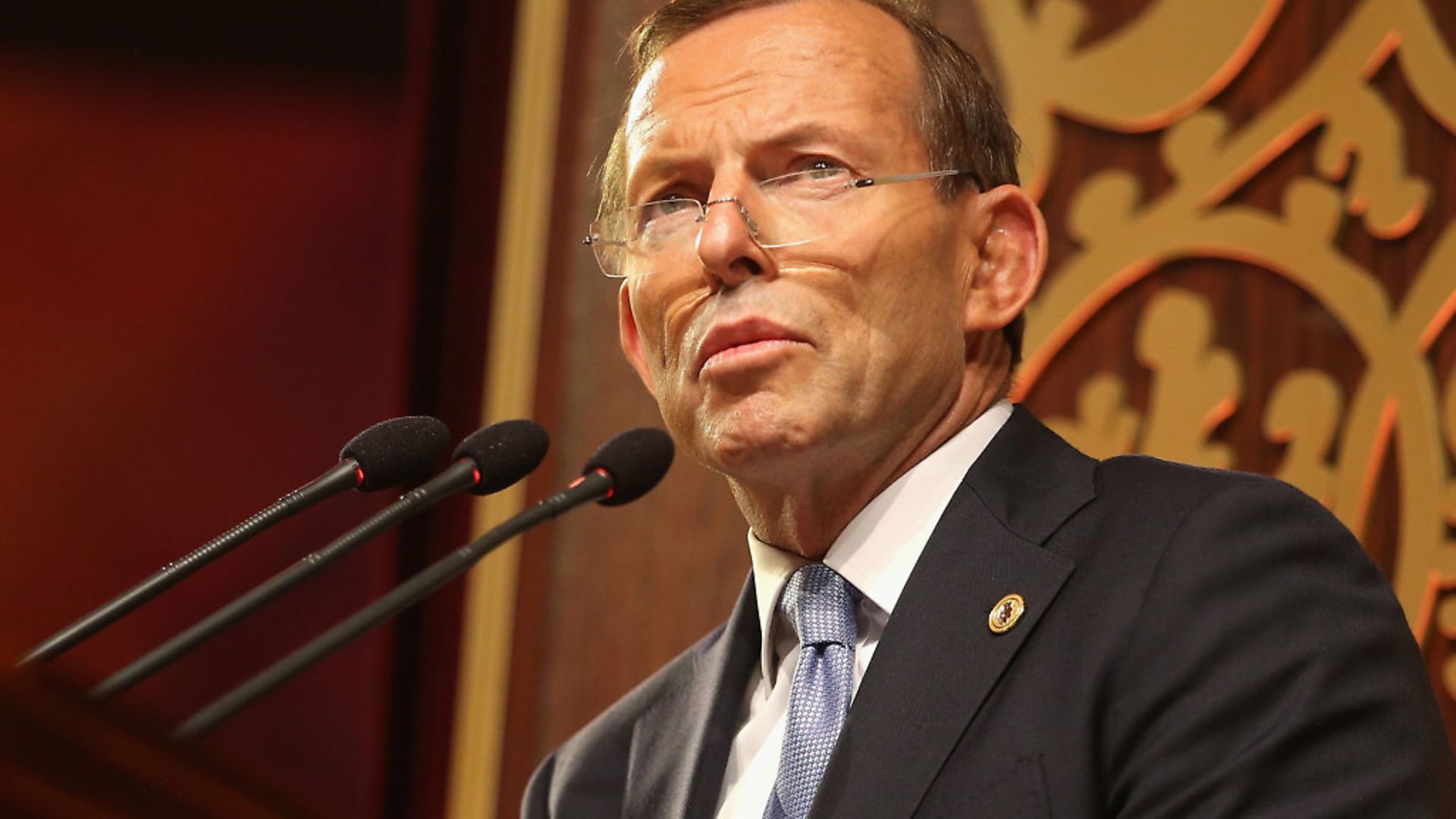 Former Australian prime minister Tony Abbott speaking at the opening ceremony at the Commonwealth Heads of Government Meeting (CHOGM), at the Nelum Pokuna Theatre in Colombo, Sri Lanka; Chris Jackson - Credit: PA