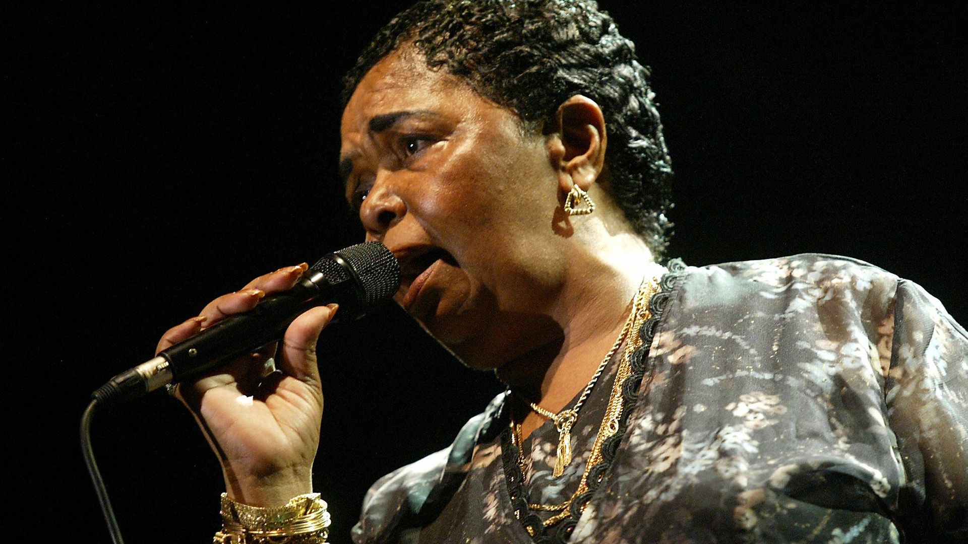 Singer Cesaria Evora of Cape Verde performs during her concert in Nicosia late 13 July 2004 - Credit: AFP via Getty Images