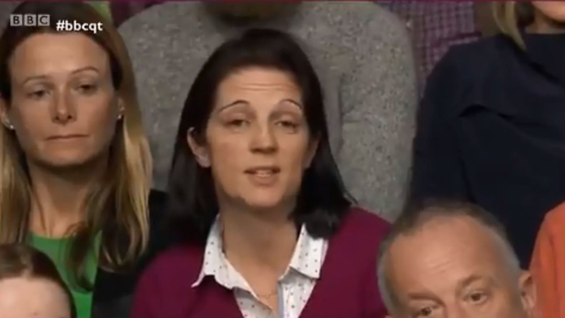 Dr Dani Loughran - the lady with the maroon jumper on BBC Question Time. Photograph: BBC. - Credit: Archant