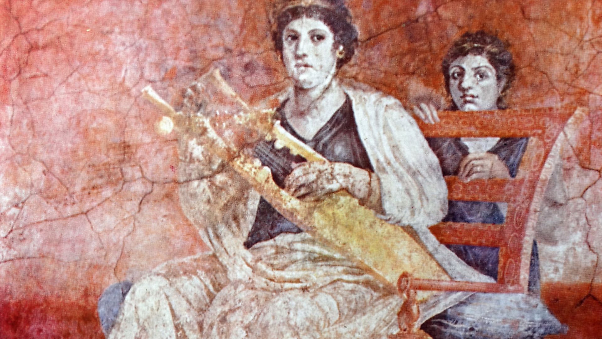 Roman wall painting titled 'Lady Musician and Young Girl' from a villa at Boscoreale. Picture: Universal History Archive/UIG via Getty Images - Credit: UIG via Getty Images