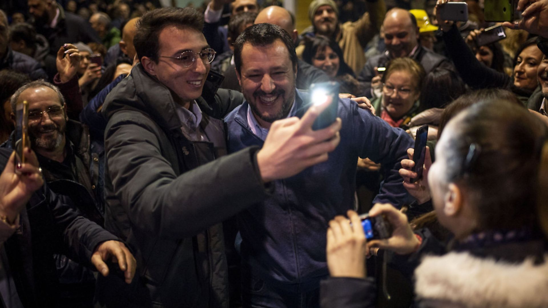 Italian Interior Minister Matteo Salvini of the League meets supporters in Abruzzo, Pescara. (Photo by Antonio Masiello/Getty Images) - Credit: Getty Images