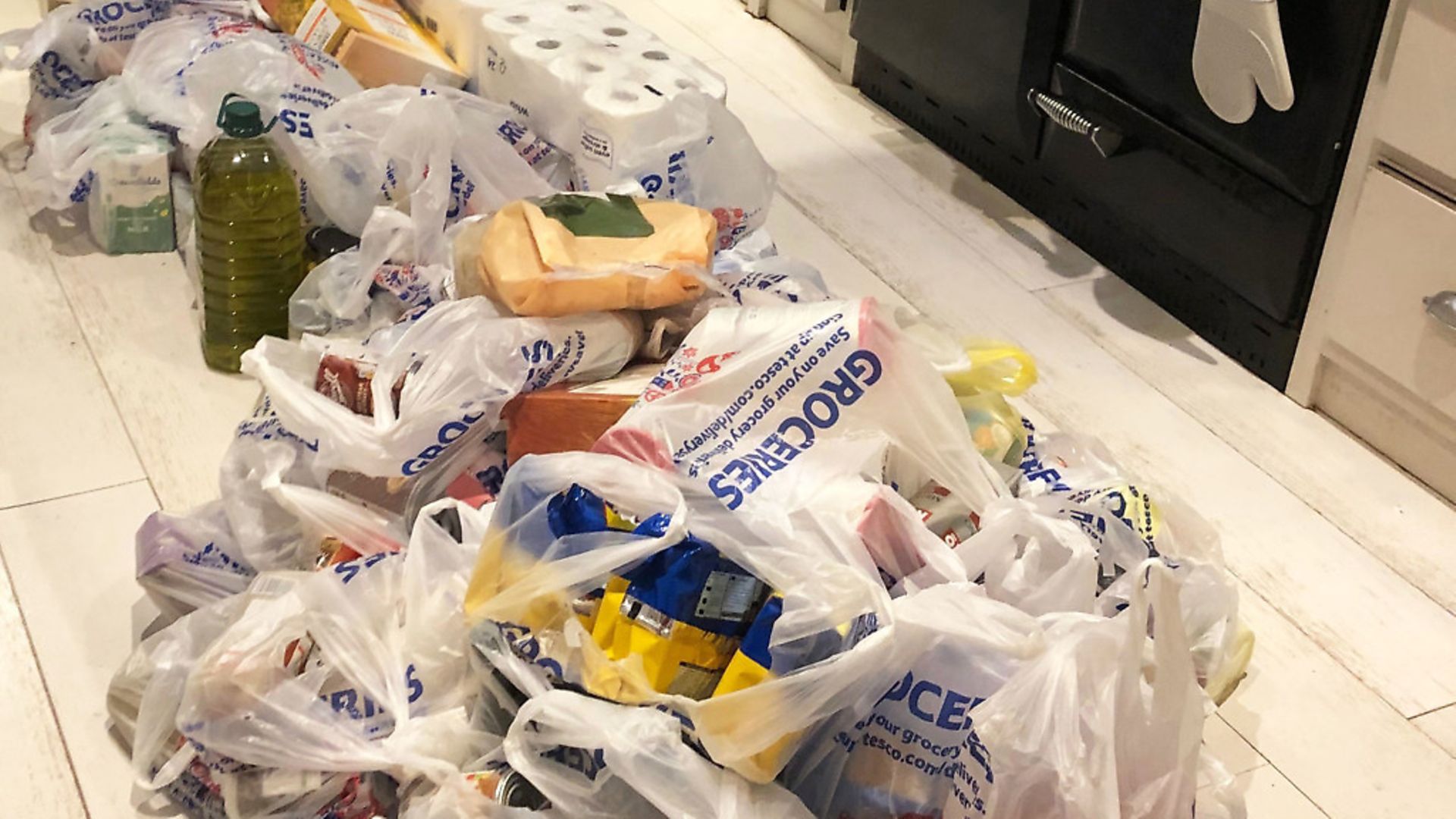 Stockpiling in Worcestershire. A man spent more than �600 on his groceries this month. Photograph: Juliet East/PA Wire

. - Credit: PA