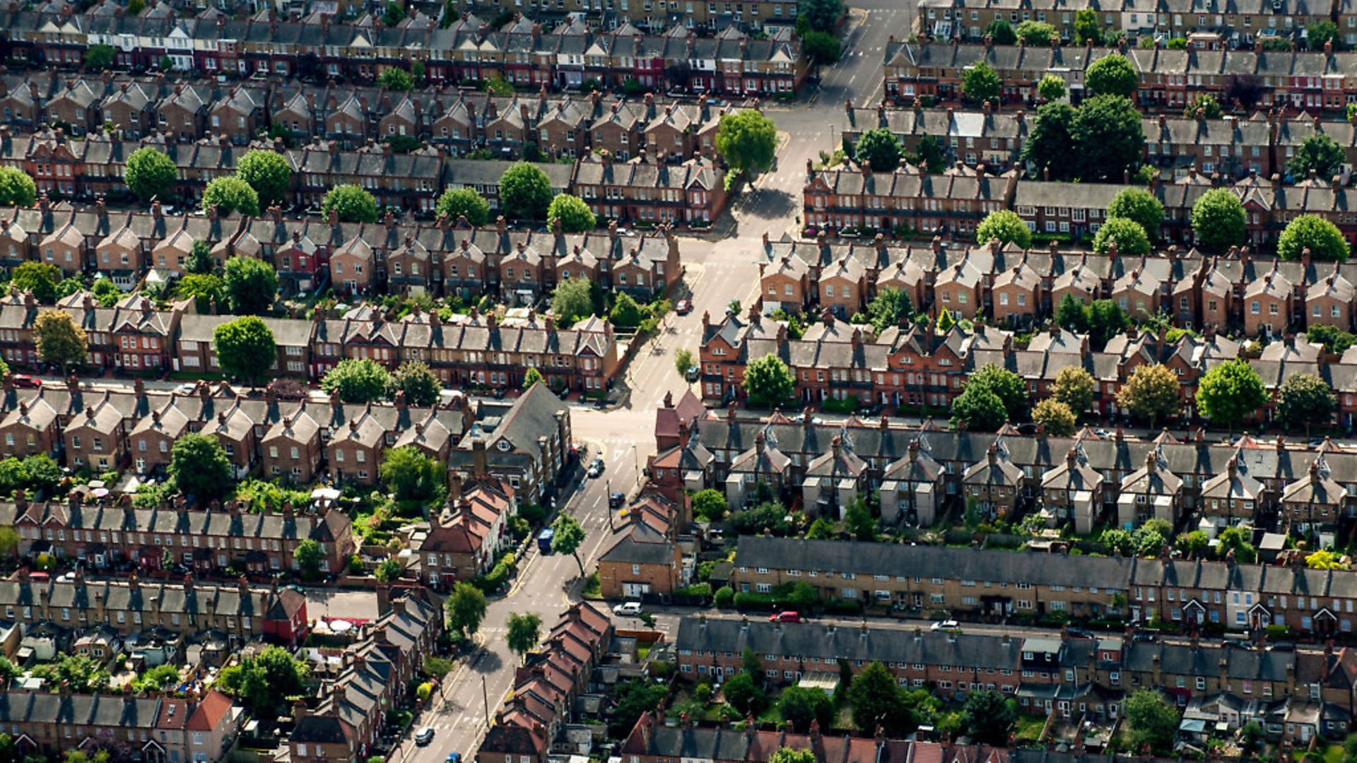 An aerial view of houses on residential streets in Muswell Hill, north London. Photograph: PA Wire. - Credit: PA