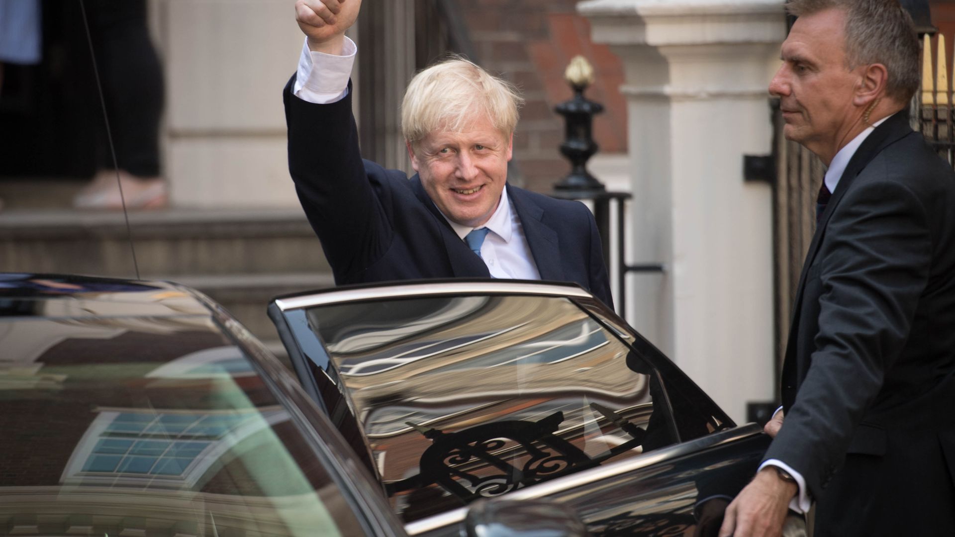 Boris Johnson leaving Conservative party HQ in Westminster, London, after it was announced that he had won the leadership ballot and will become the next prime minister. - Credit: PA