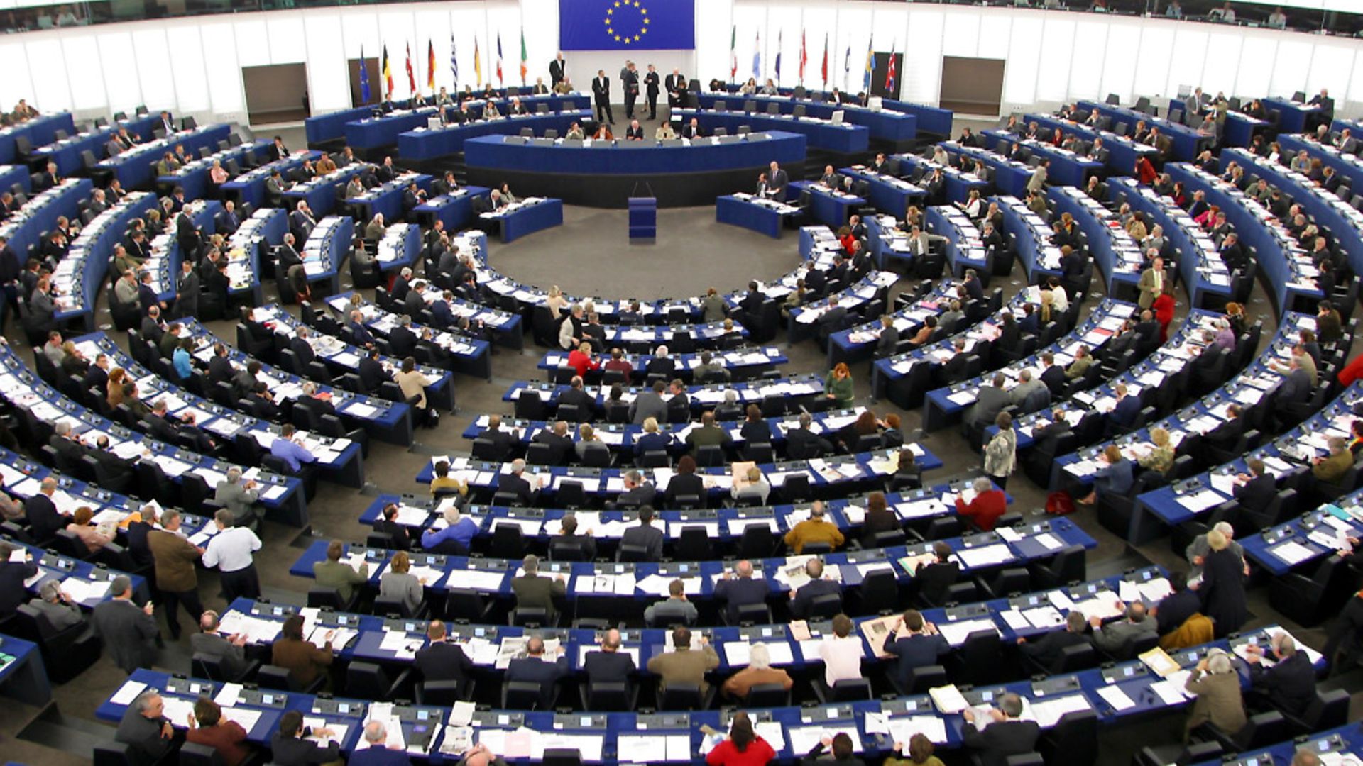 Ministers attend a sitting in the central conference room at the European Parliament building in Strasbourg. (Photo by Thierry Tronnel/Sygma via Getty Images) - Credit: Sygma via Getty Images