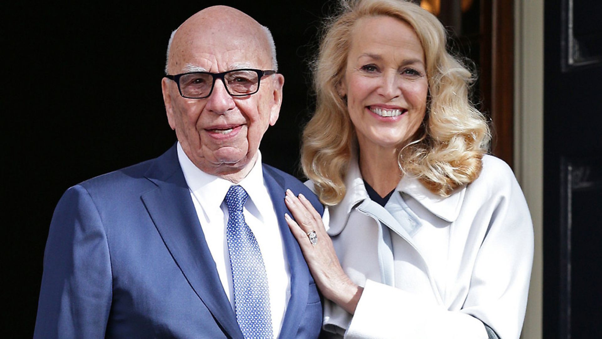 Media mogul Rupert Murdoch and Jerry Hall leave Spencer House, London, after getting married. Photograph: Yui Mok/PA. - Credit: PA Archive/PA Images