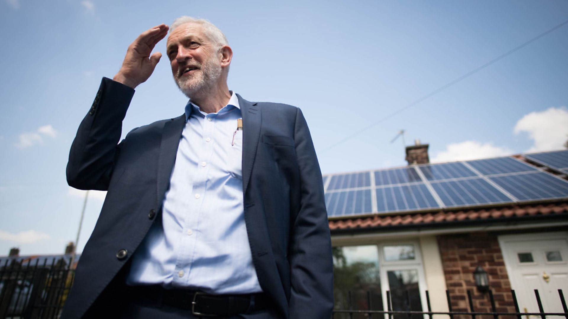 Labour leader Jeremy Corbyn during a visit to Salford. Photograph: Stefan Rousseau/PA Wire - Credit: PA