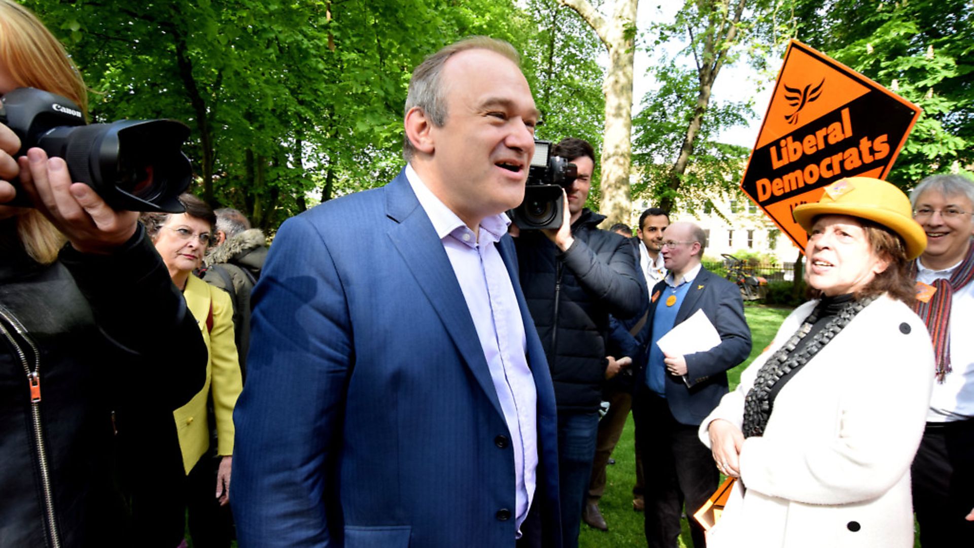 The Lib Dems are set to meet with BBC director general Lord Hall, over election coverage. Pictured, Lib Dem MP Ed Davey meeting Lib Dem MEP candidates. Picture: Polly Hancock. - Credit: Archant