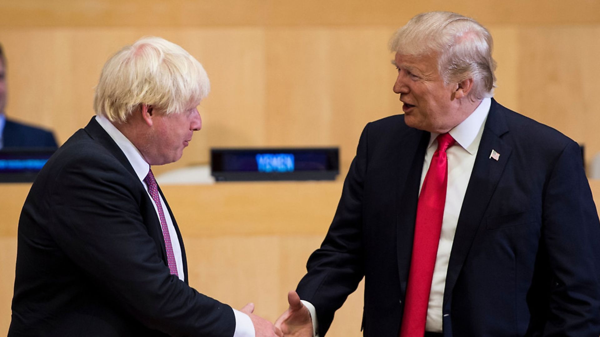 British Foreign Secretary Boris Johnson (L) and US President Donald Trump greet before a meeting on United Nations Reform at UN headquarters in New York on September 18, 2017. / AFP PHOTO / Brendan Smialowski        (Photo credit should read BRENDAN SMIALOWSKI/AFP/Getty Images) - Credit: AFP/Getty Images