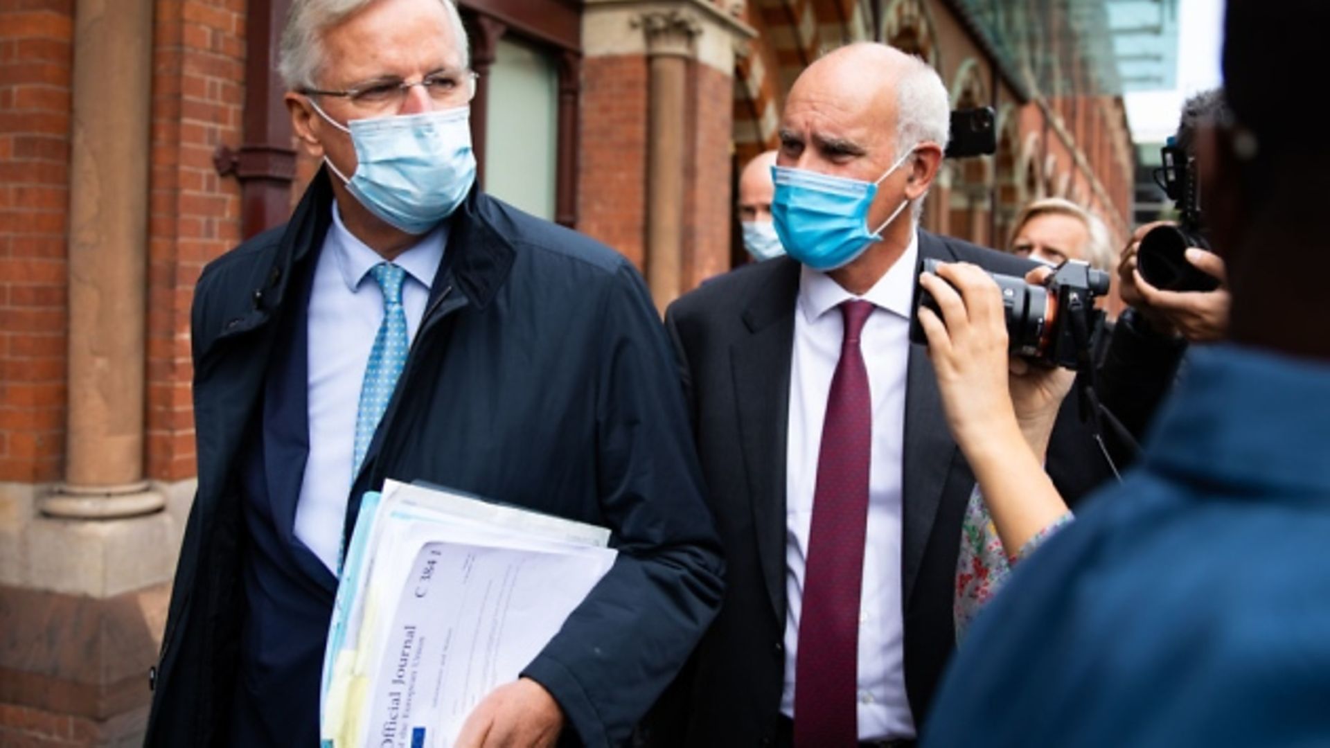 The EU's Chief Negotiator, Michel Barnier (left), arriving in London from the Eurostar - Credit: Aaron Chown/ PA