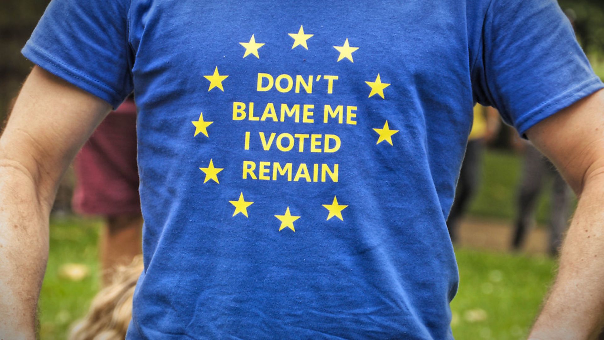 Pro-European Union supporters and pro-Brexit supporters hold up placards during a demonstration against Brexit in Green Park in London on July 9, 2016. The British government on Saturday formally rejected a petition signed by more than 4.125 million people calling for a second referendum on Britain's membership of the EU. 
 (Photo by Gail Orenstein/NurPhoto via Getty Images) - Credit: NurPhoto via Getty Images