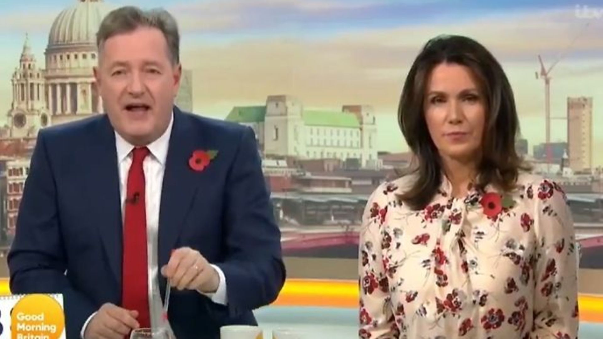 Good Morning Britain presenters Piers Morgan (L) and Susanna Reid - Credit: Twitter`