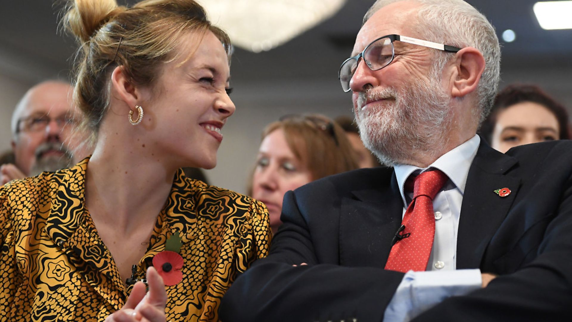 Labour Party leader Jeremy Corbyn with Laura McAlpine, the party's candidate for Harlow, during an event at the Park Inn By Radisson Harlow hotel. Photograph: Stefan Rousseau/PA Wire. - Credit: PA