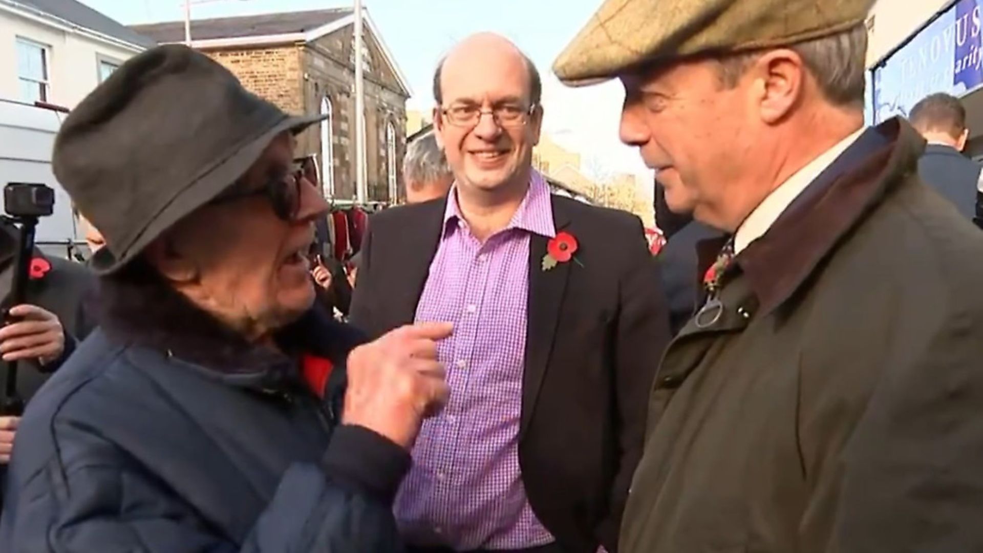 A man in Ebbw Vale, Wales, told Nigel Farage "you haven't got the courage" to stand as an MP. Picture: ITV News - Credit: ITV News