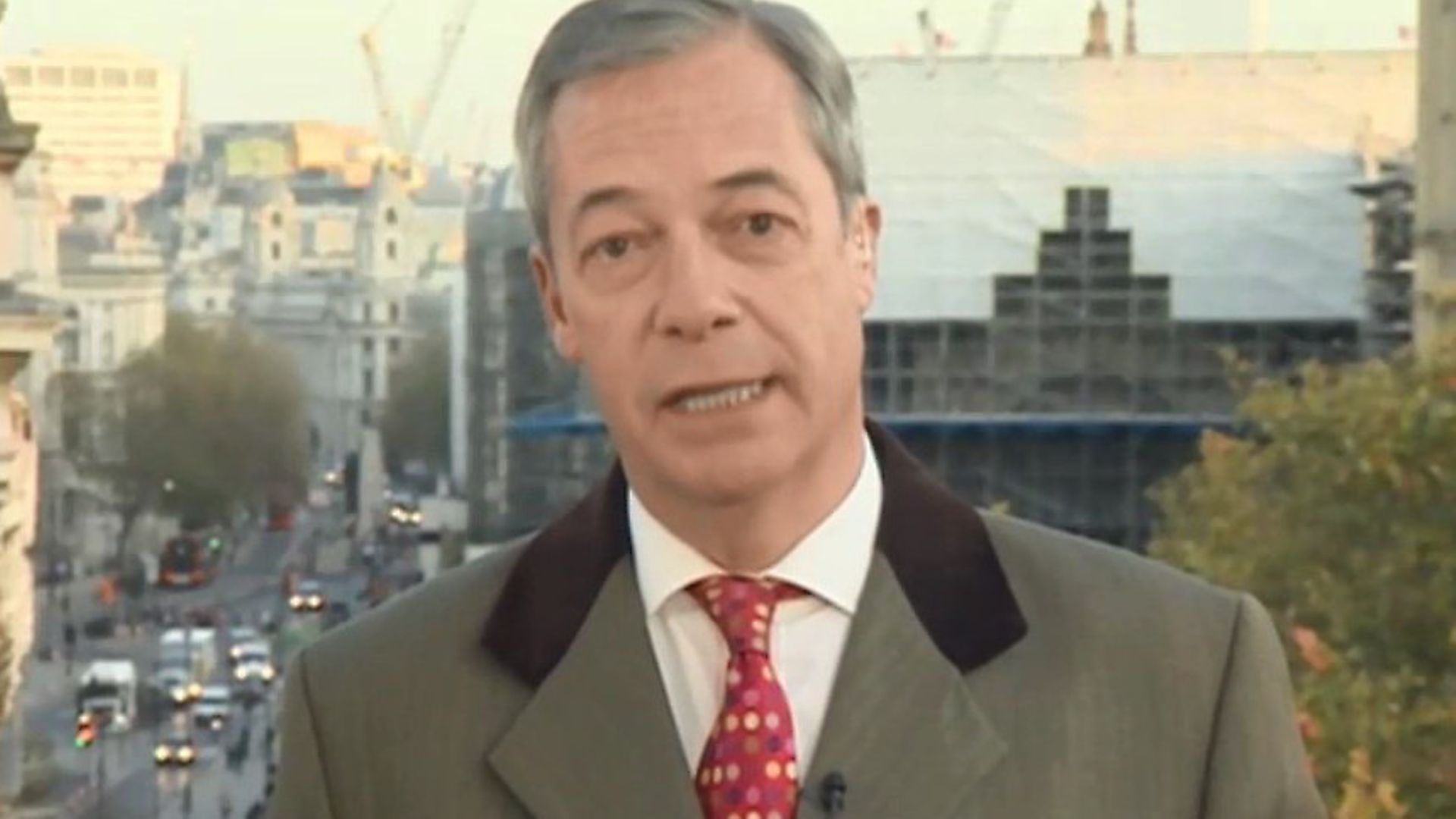 Nigel Farage answers questions on BBC Breakfast. Photograph: BBC. - Credit: Archant