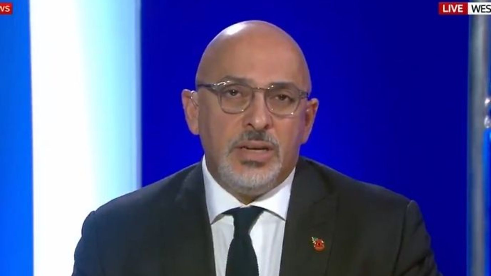 Business minister Nadhim Zahawi on Sky News - Credit: Twitter