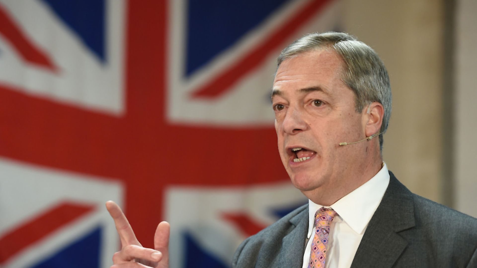 Brexit Party leader Nigel Farage speaks during a party rally in Ilford. Photograph: Joe Giddens/PA Wire. - Credit: PA