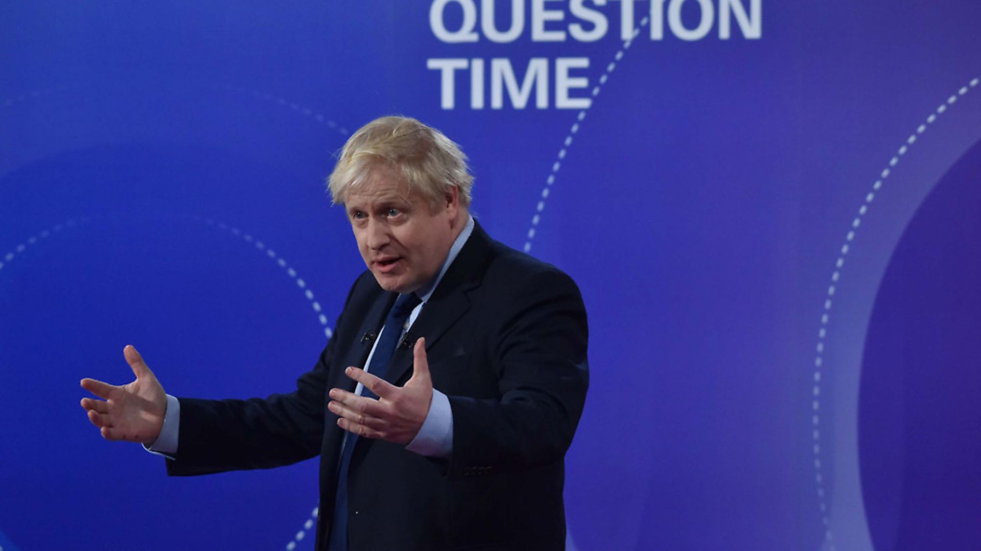 Boris Johnson on BBC Question Time. Photograph: Jeff Overs/PA. - Credit: PA