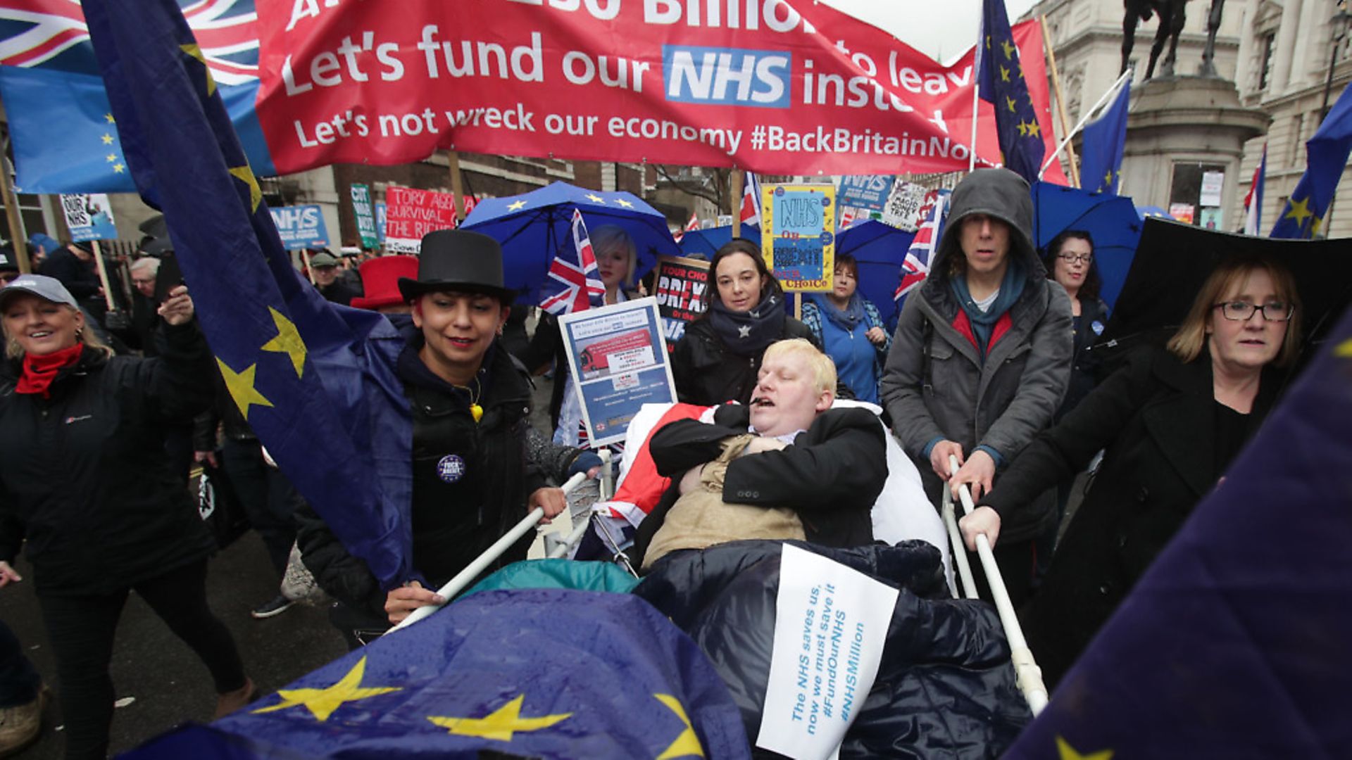 Pro-EU protesters taking part in a 2018 march to protect the NHS. Picture: Yui Mok/PA Archive/PA Images - Credit: PA Archive/PA Images