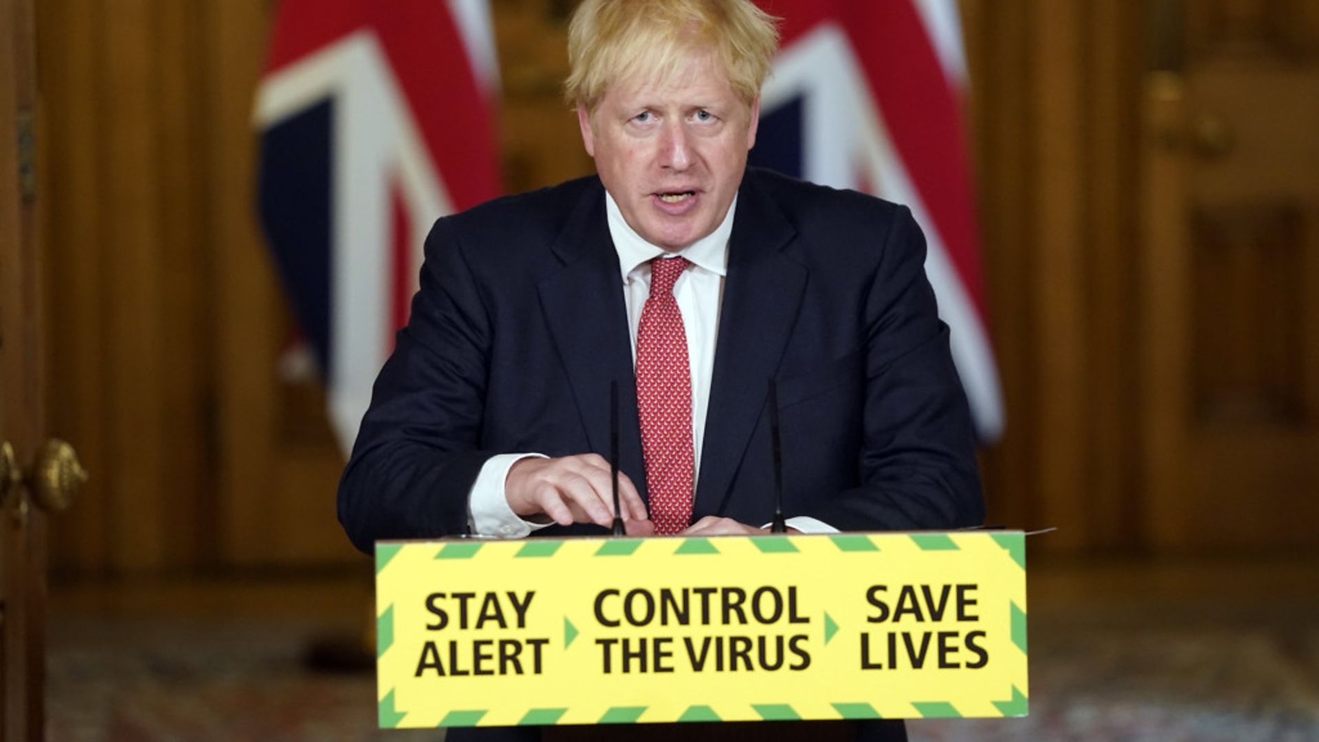 Prime minister Boris Johnson during a press briefing in Downing Street, London, on coronavirus - Credit: PA