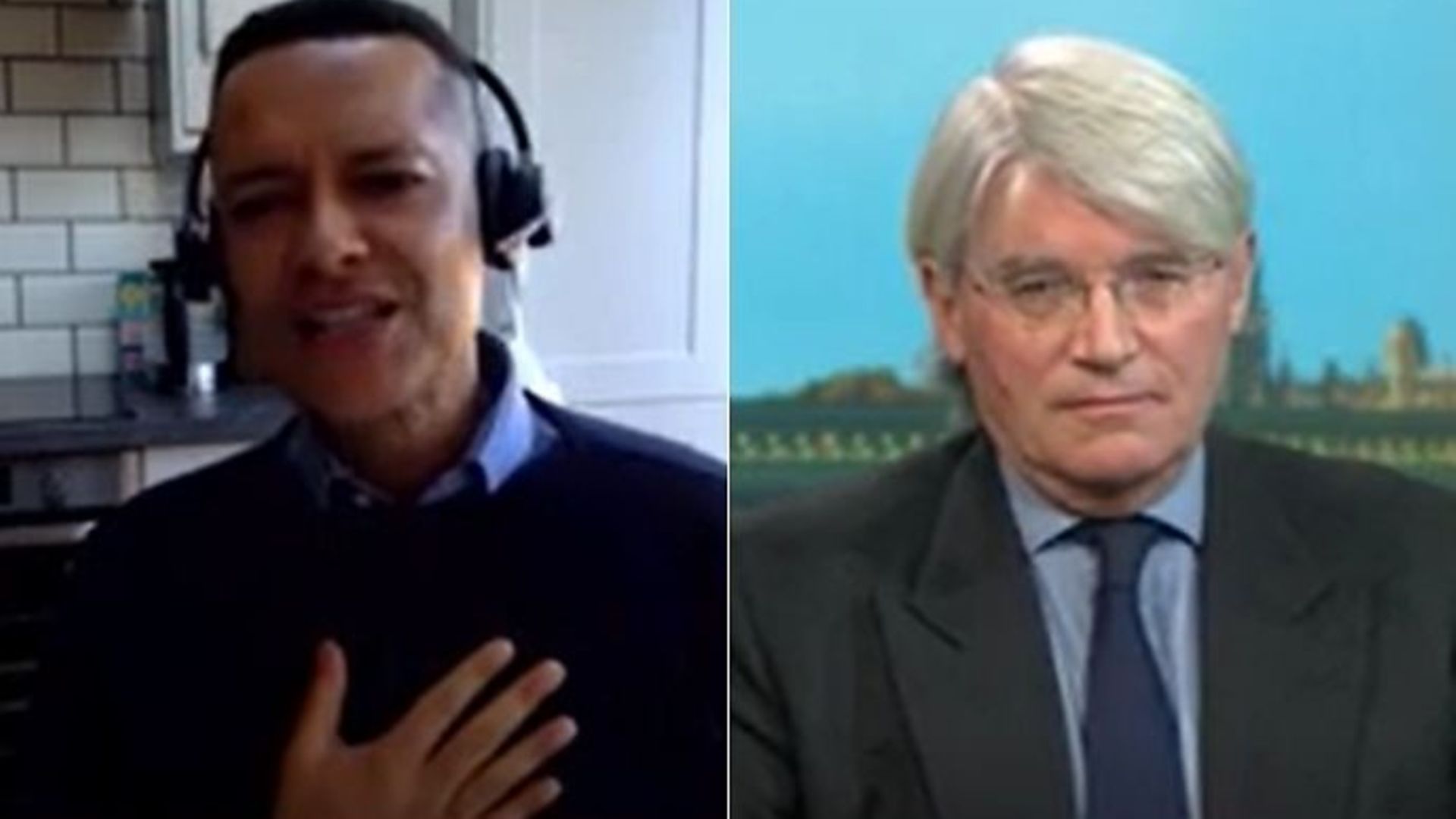 Labour's Clive Lewis (L) and Conservative MP Andrew Mitchell on Politics Live - Credit: BBC, Politics Live