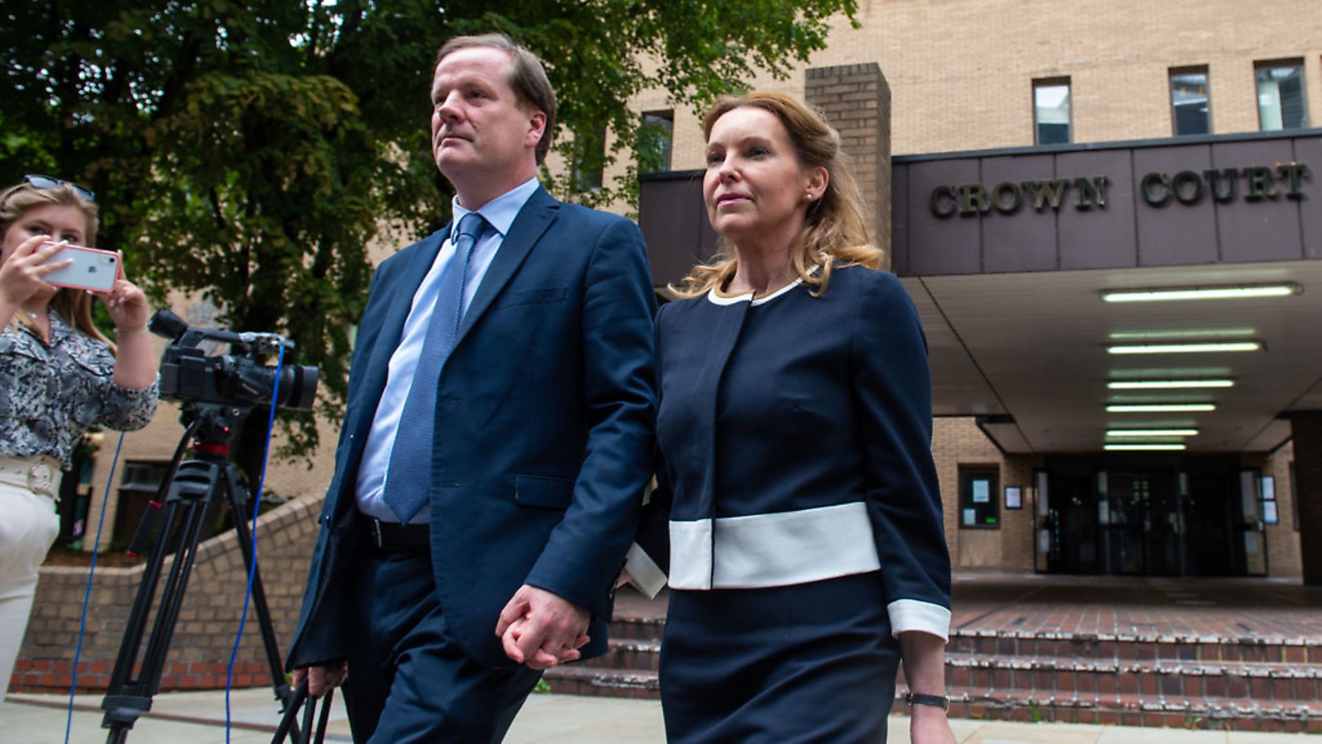 Former Conservative MP Charlie Elphicke, with MP for Dover Natalie Elphicke, leaving Southwark Crown Court in London. Photograph: Dominic Lipinski/PA Wire - Credit: PA