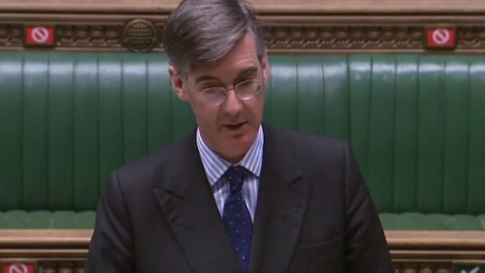 Jacob Rees-Mogg during a debate in the House of Commons. Photograph: Parliament TV. - Credit: Archant