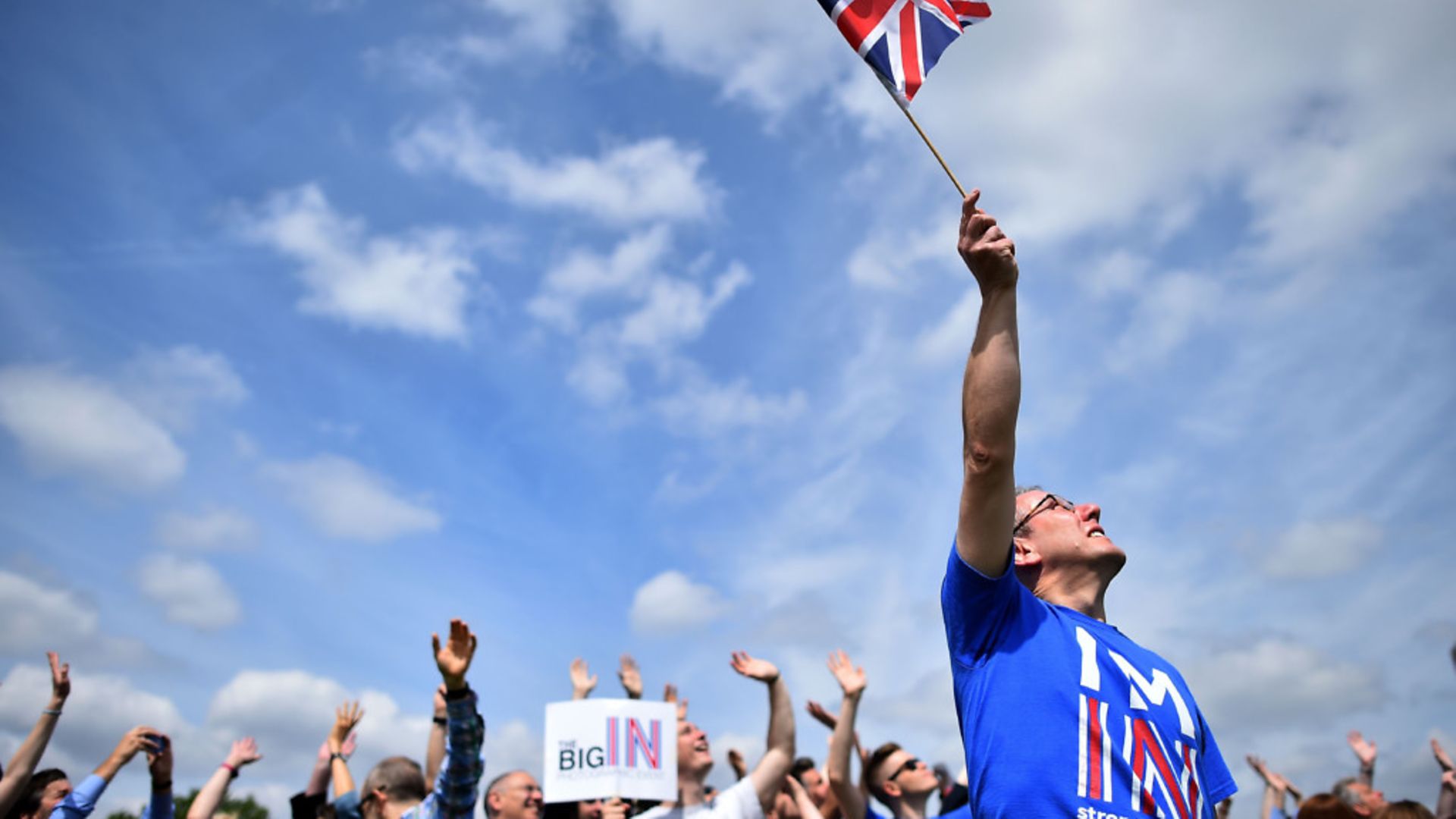 Pro-European campaigners at a rally - Credit: BEN STANSALL/AFP/Getty Images