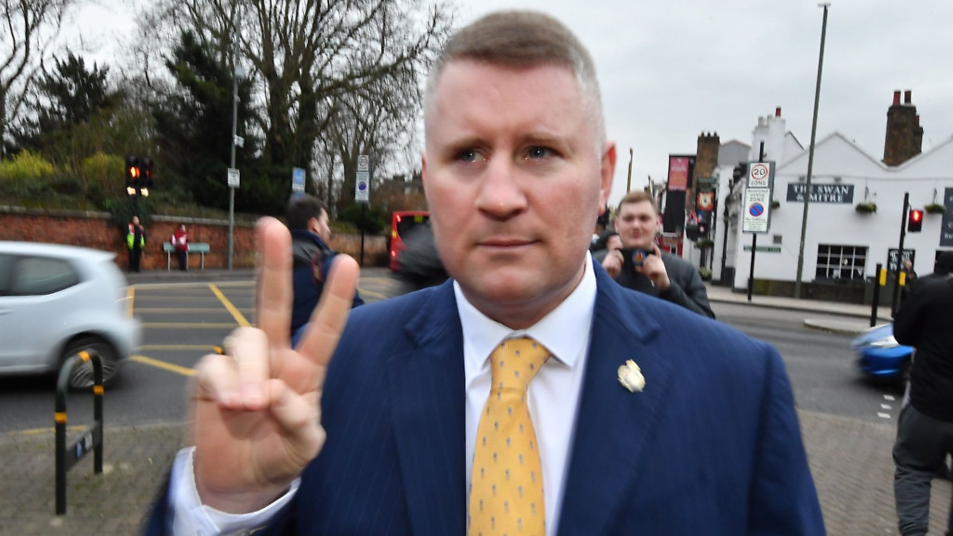 The leader of far-right group Britain First, Paul Golding, arriving at Bromley Magistrates' Court. Photograph: John Stillwell/PA. - Credit: PA Archive/PA Images