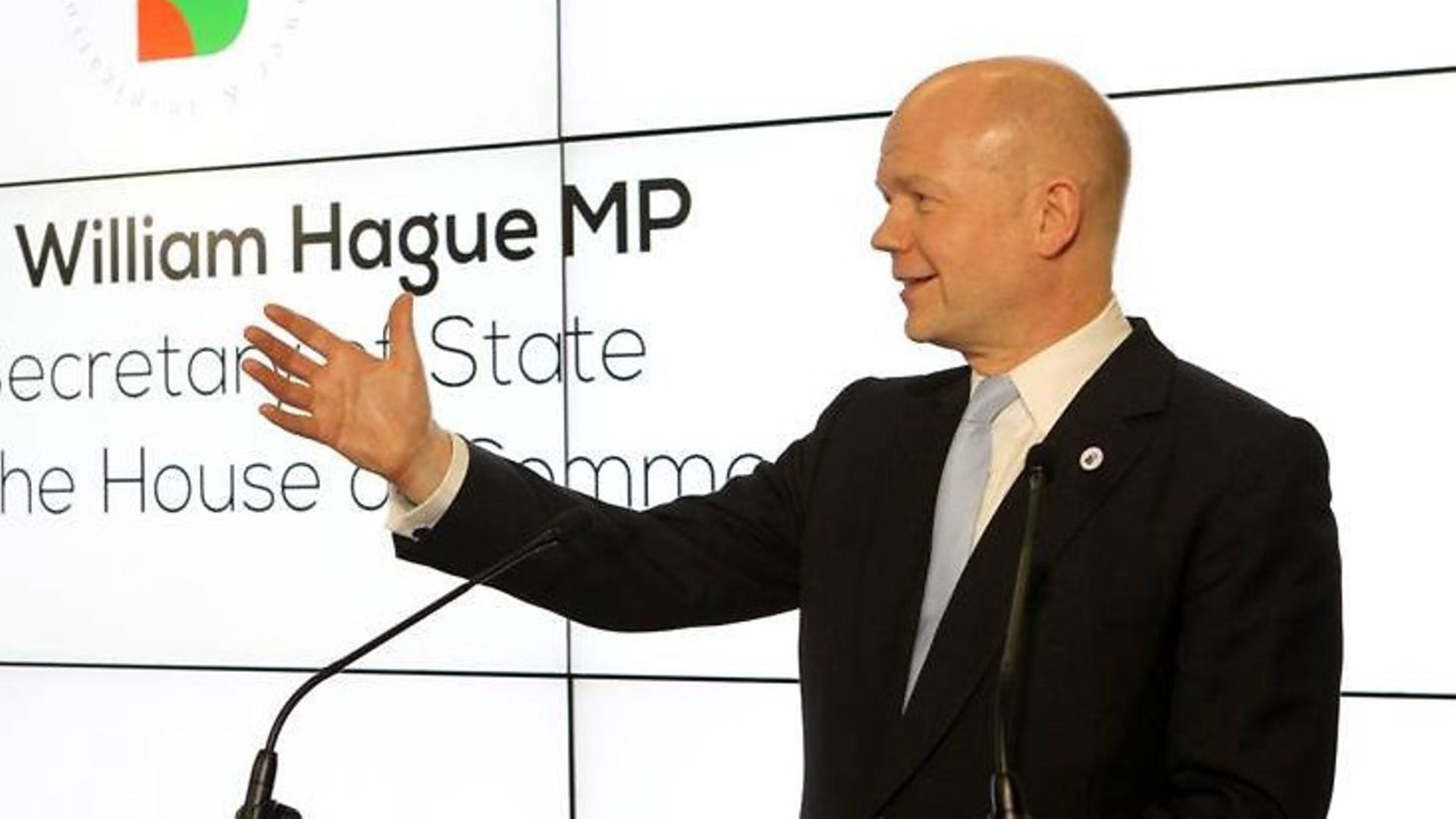 William Hague delivers a speech. - Credit: PA