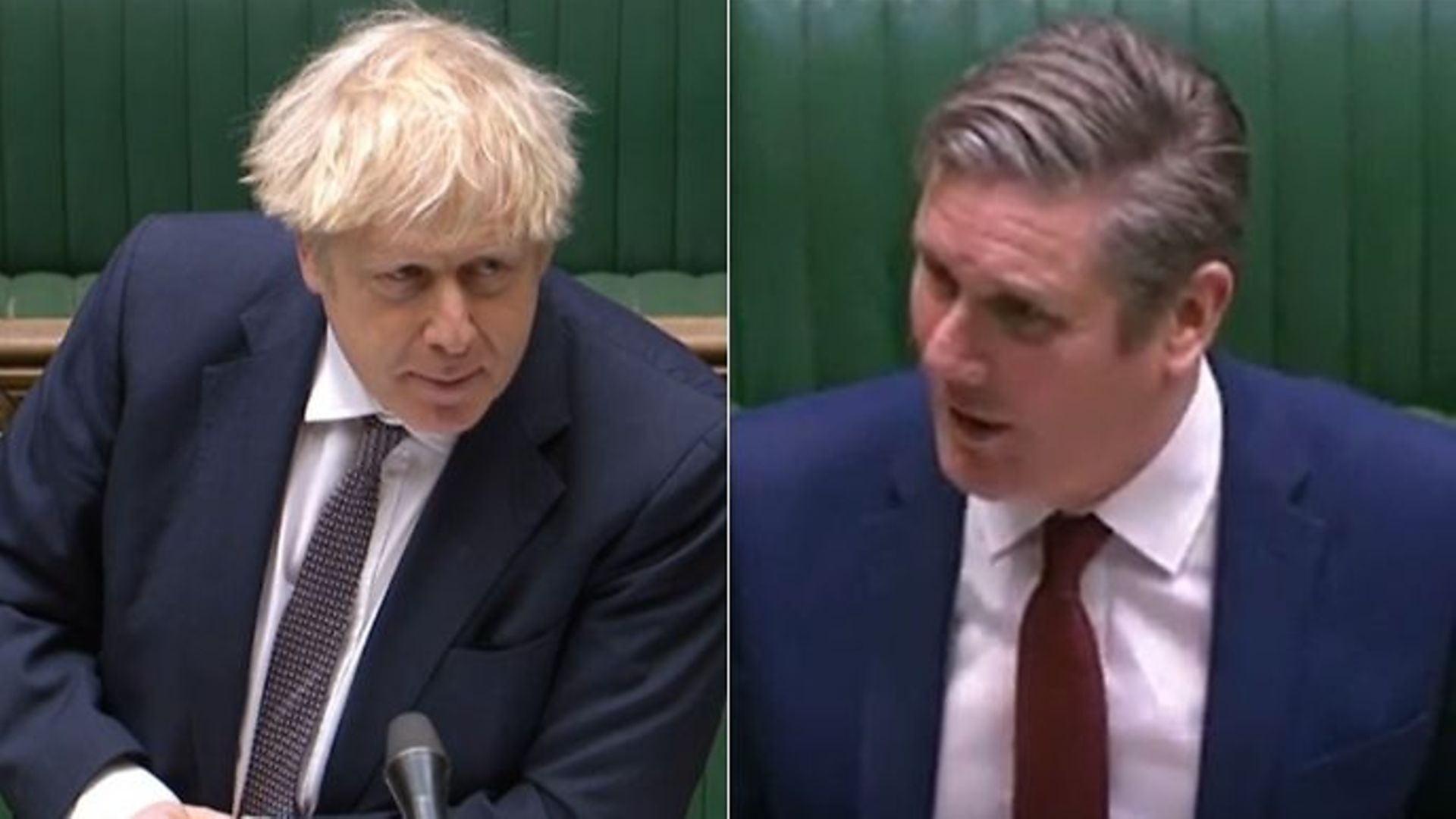 Boris Johnson (L) and Keir Starmer during Prime Minister's Questions - Credit: Parliamentlive.tv