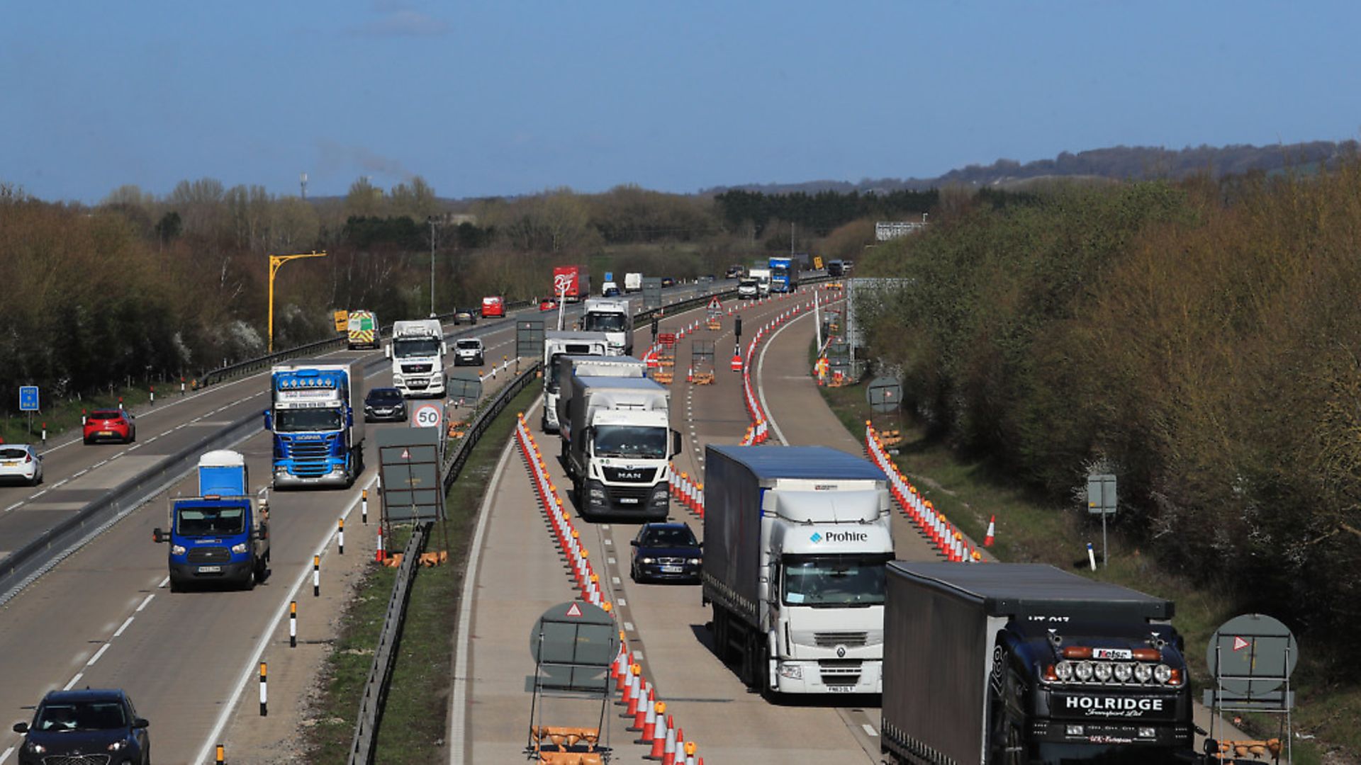 A view of the M20 motorway near Ashford in Kent. Photograph: Gareth Fuller/PA. - Credit: PA