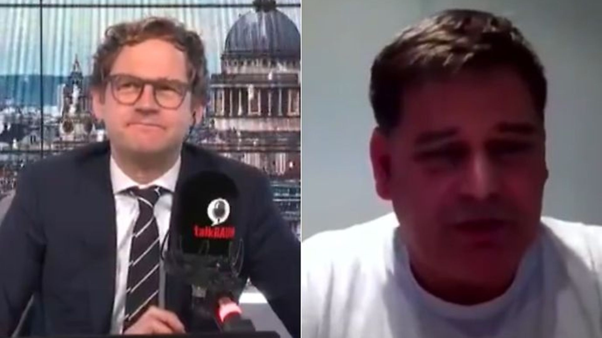 talkRADIO presenter Mark Dolan (L) and Brexiteer MP Andrew Bridgen - Credit: Twitter