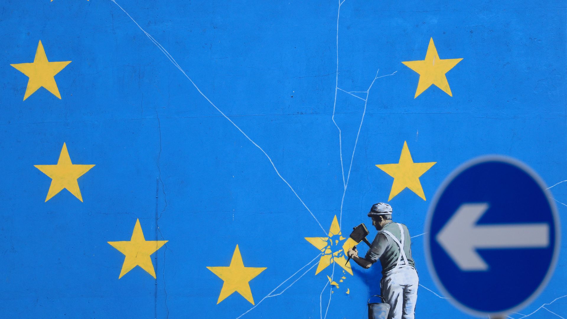 A Brexit-inspired mural by artist Banksy in Dover, Kent - Credit: PA